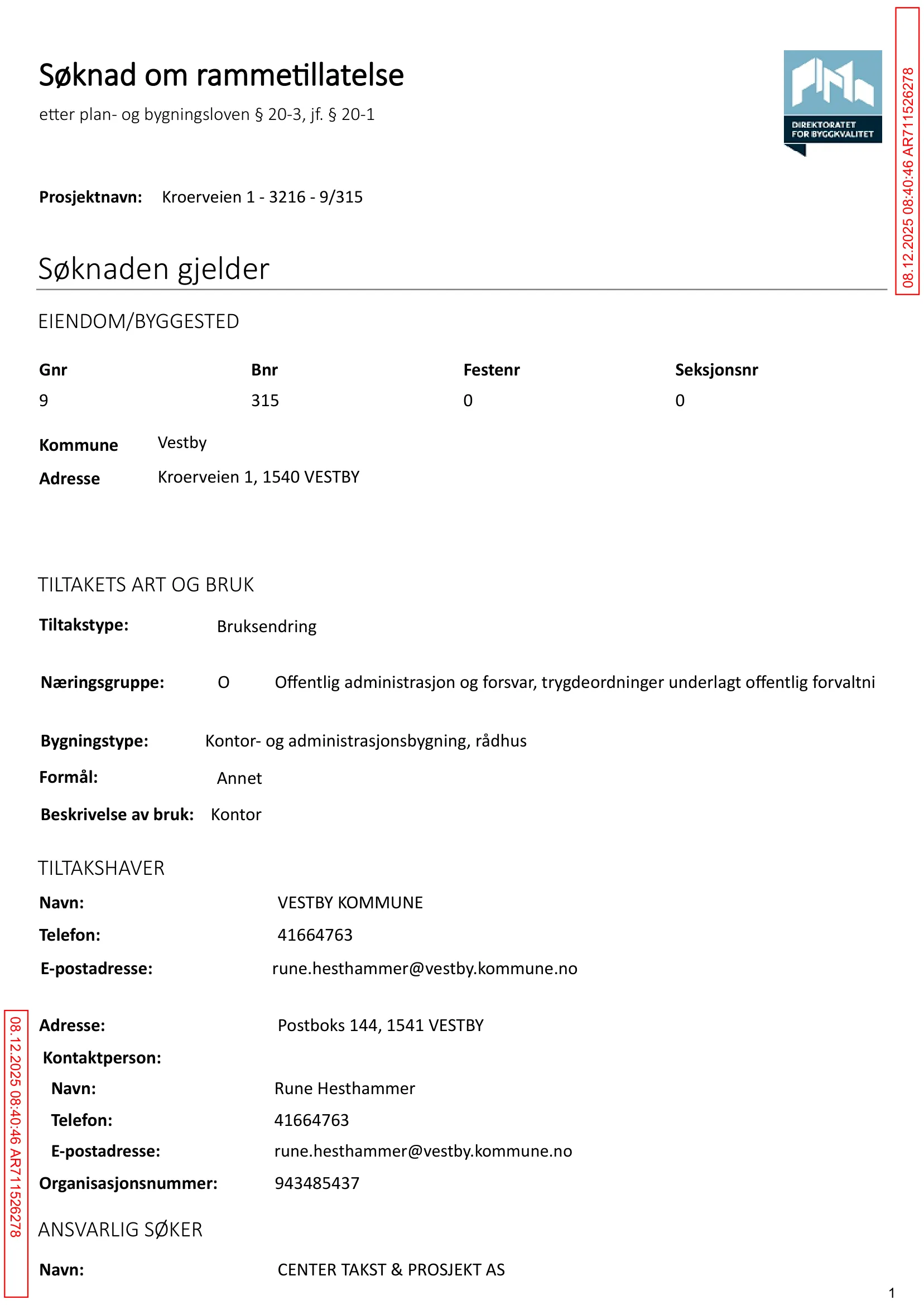 Søknad om rammetillatelse