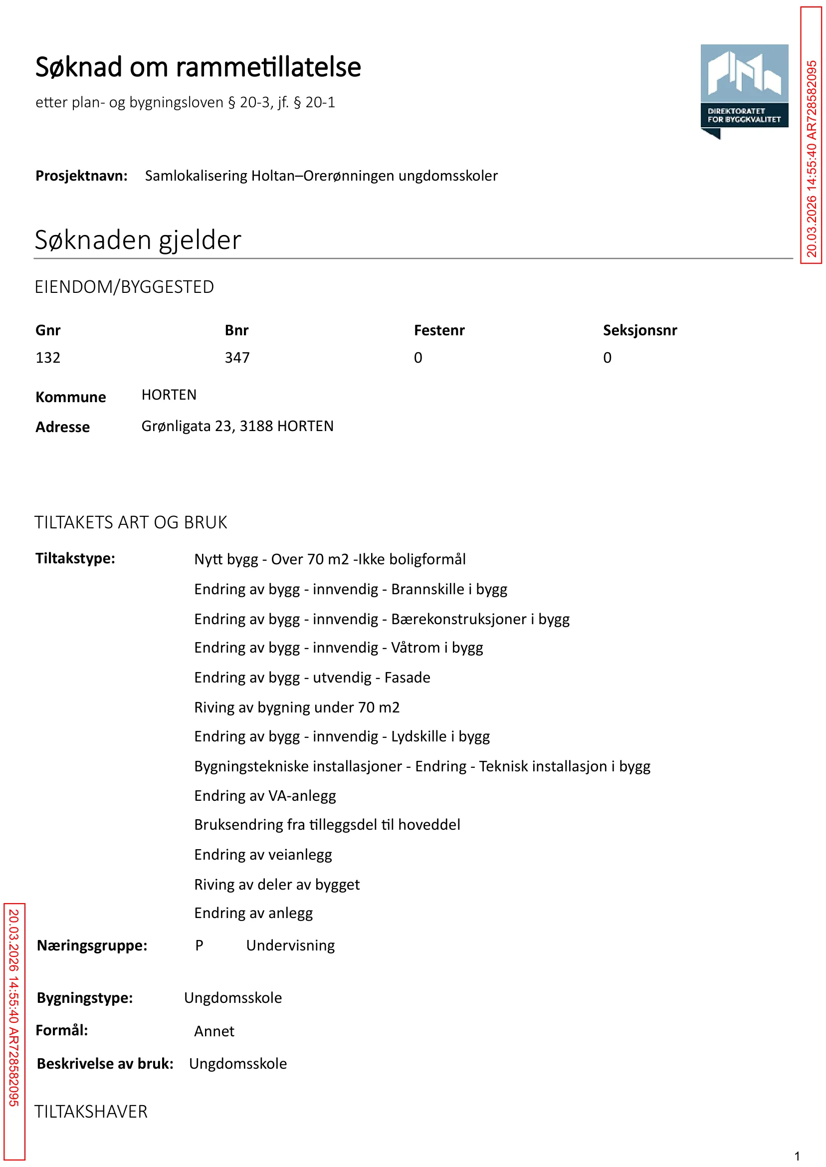Søknad om rammetillatelse