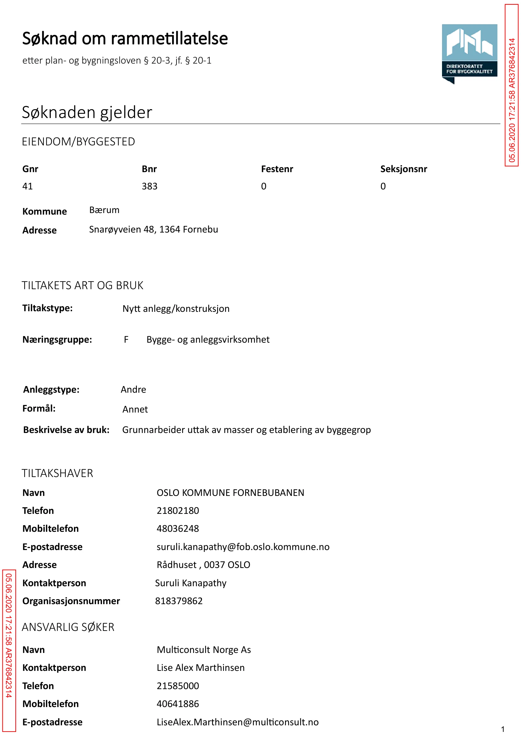 Søknad om rammetillatelse
