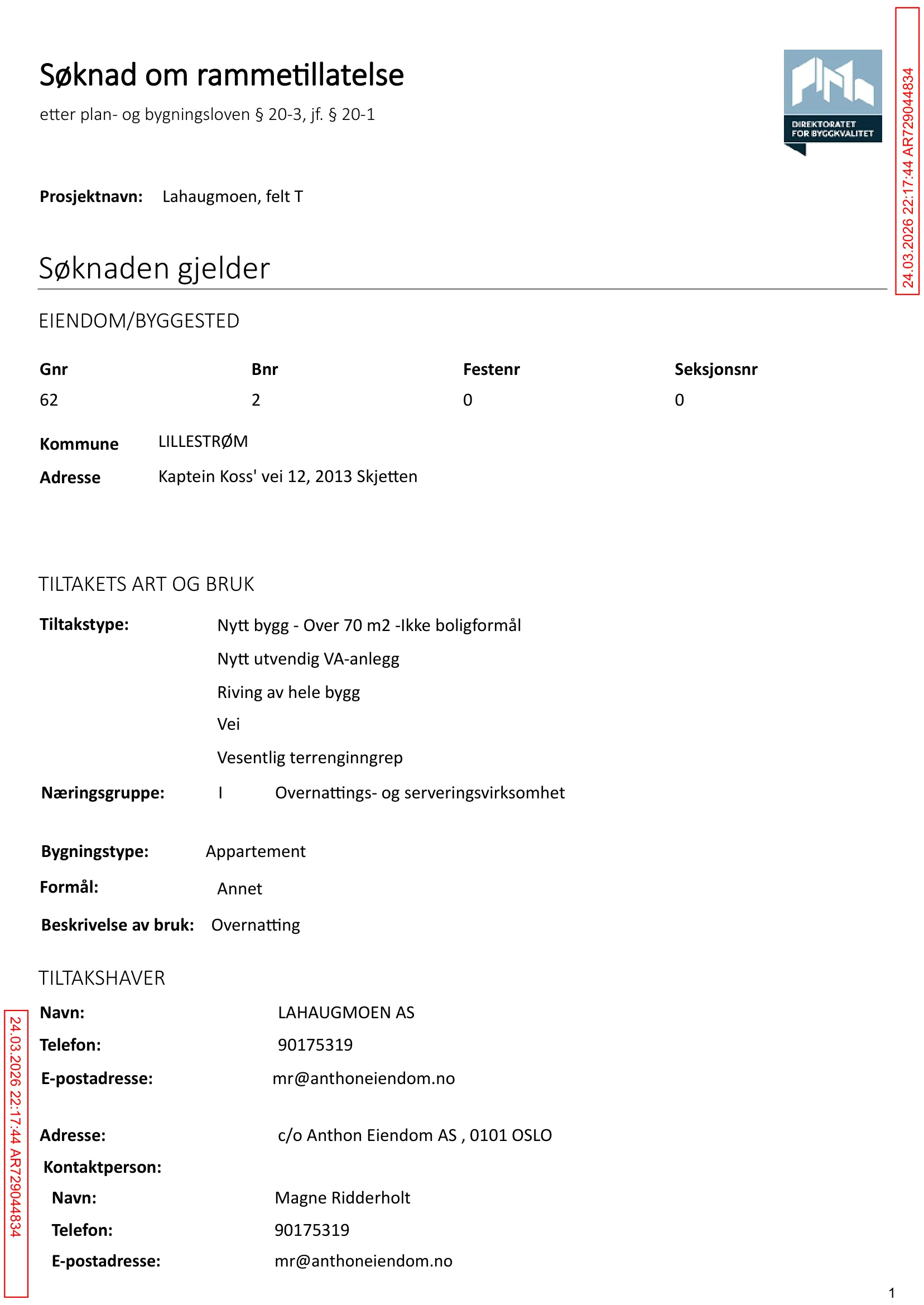 Søknad om rammetillatelse