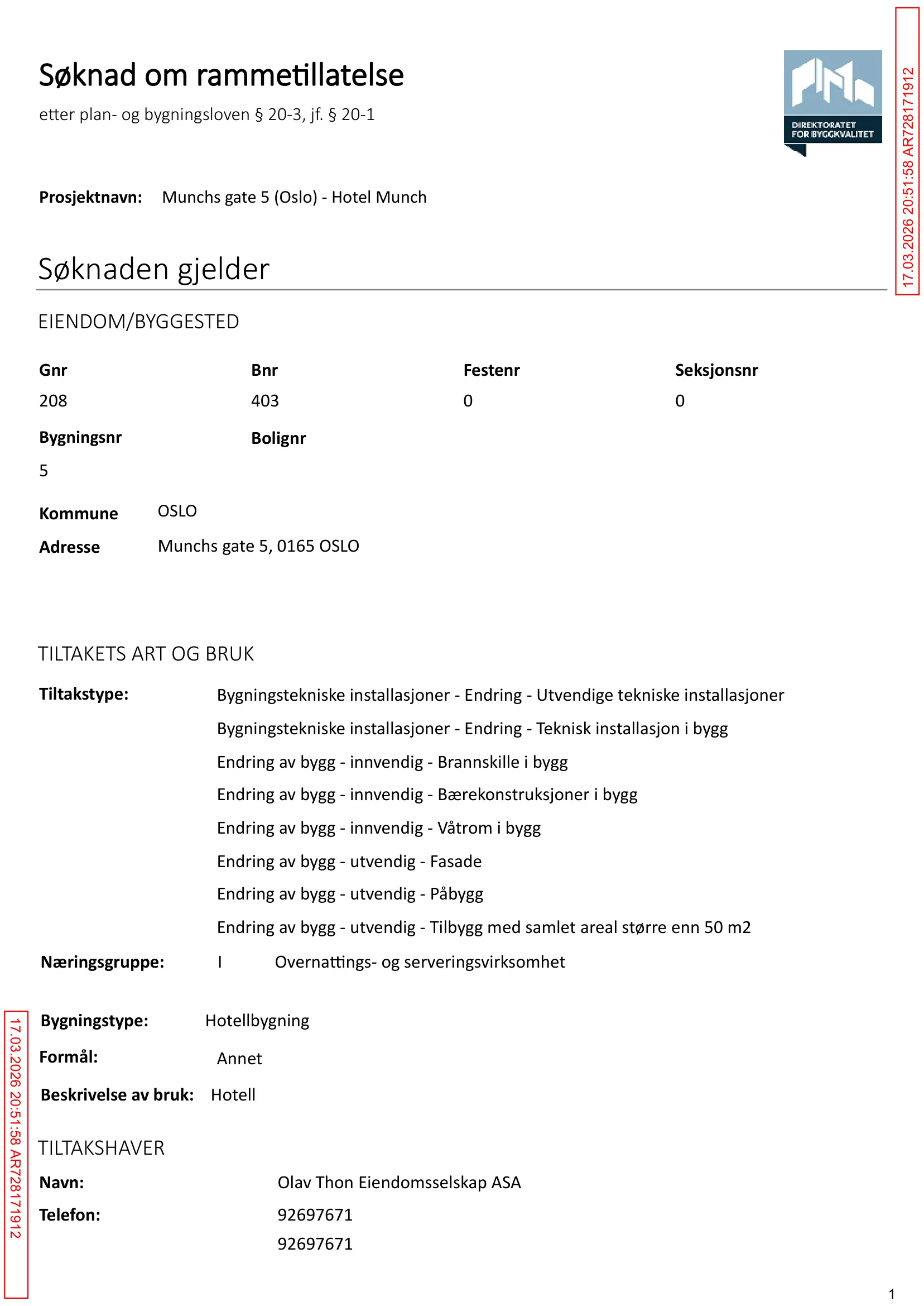 Søknad om rammetillatelse