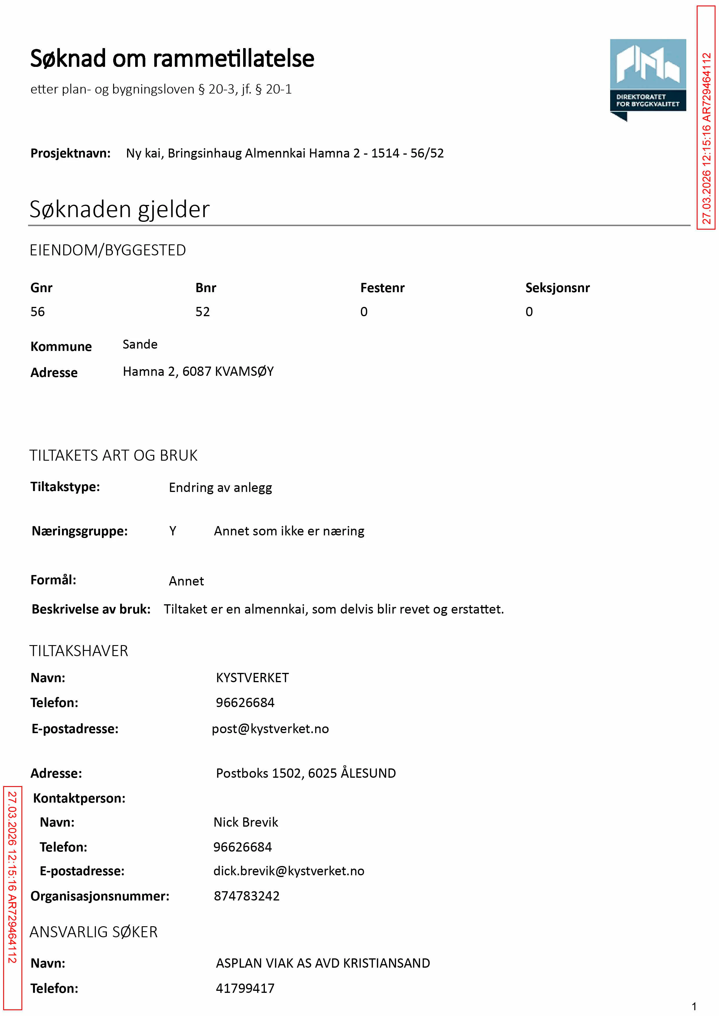 Søknad om rammetillatelse