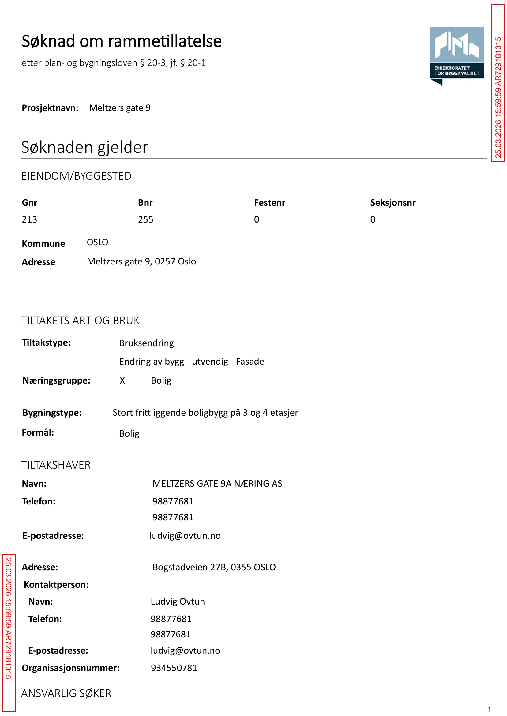 Søknad om rammetillatelse