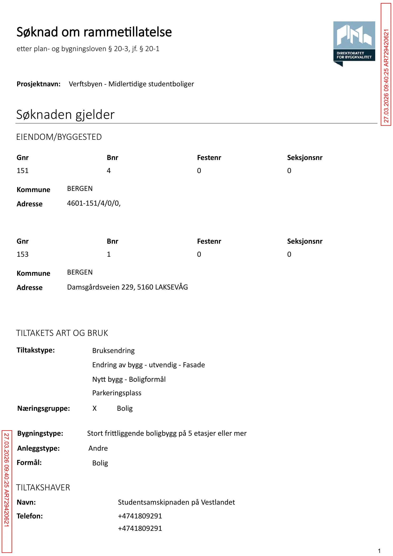 Søknad om rammetillatelse