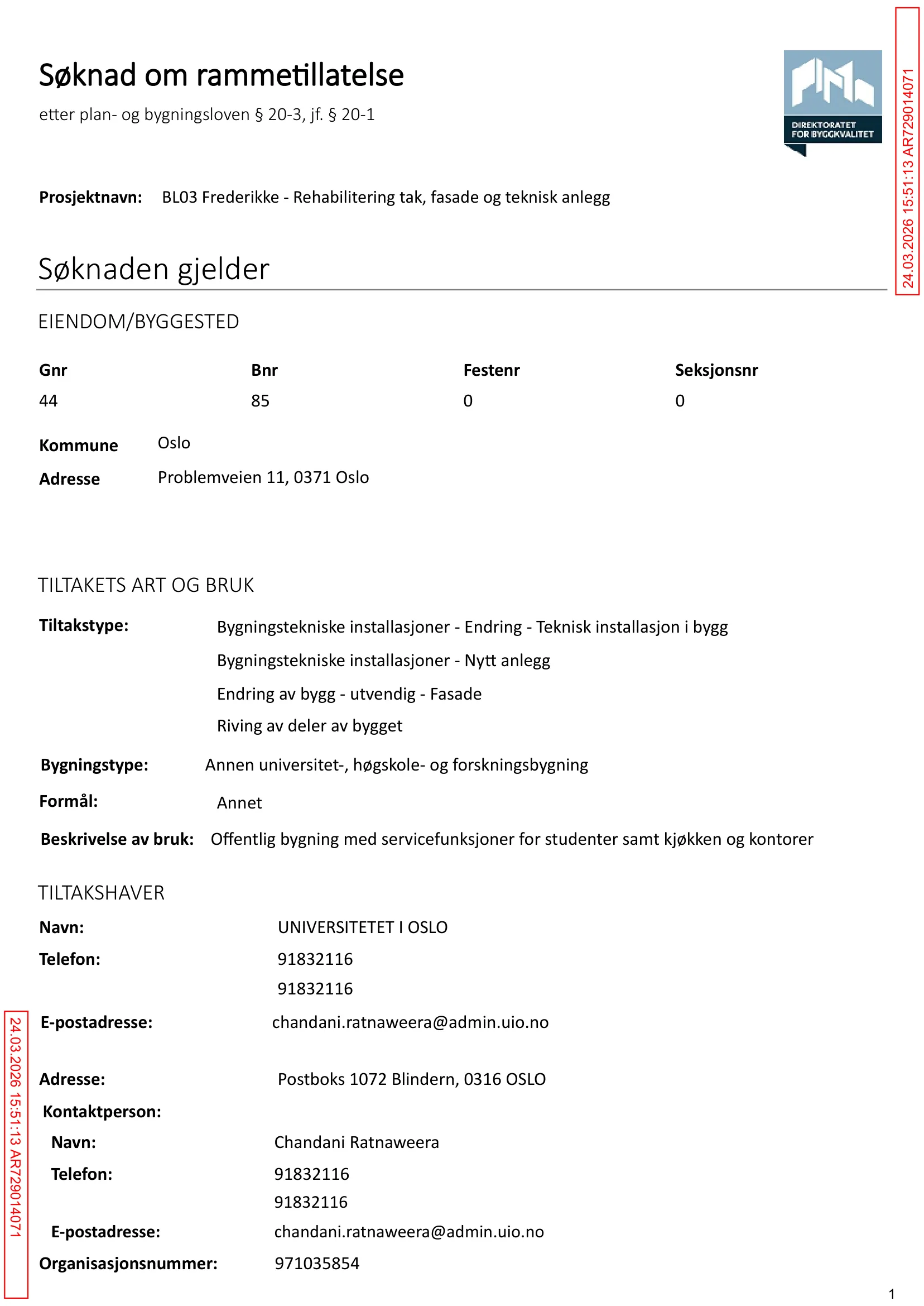 Søknad om rammetillatelse