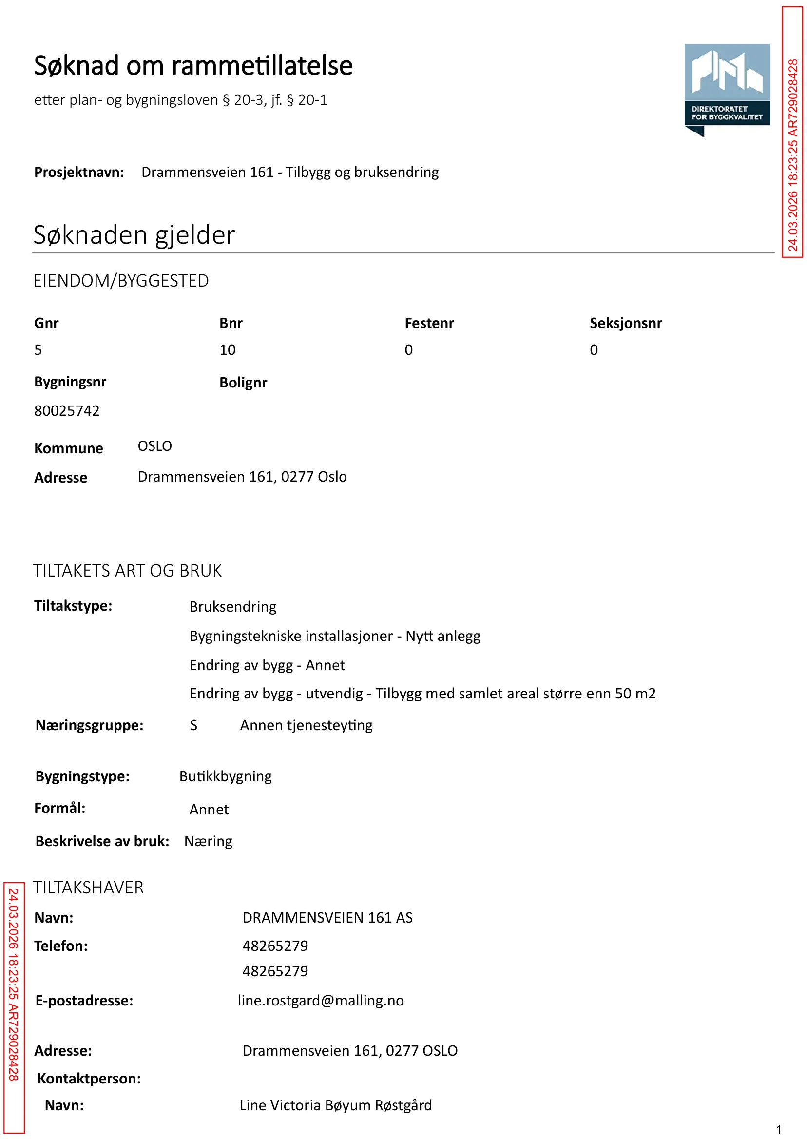 Søknad om rammetillatelse