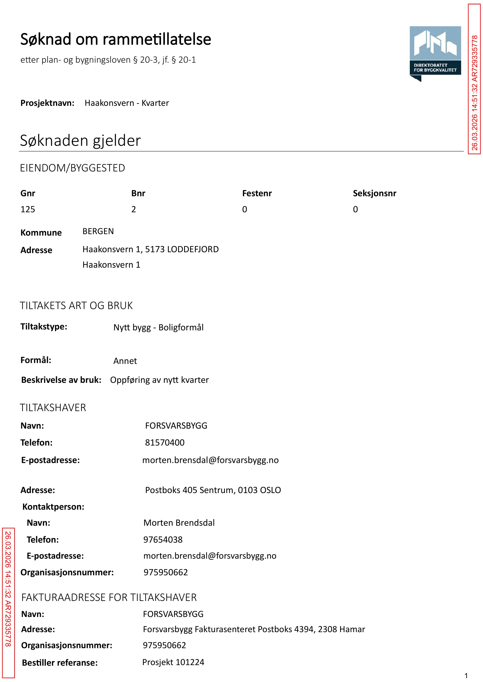 Søknad om rammetillatelse