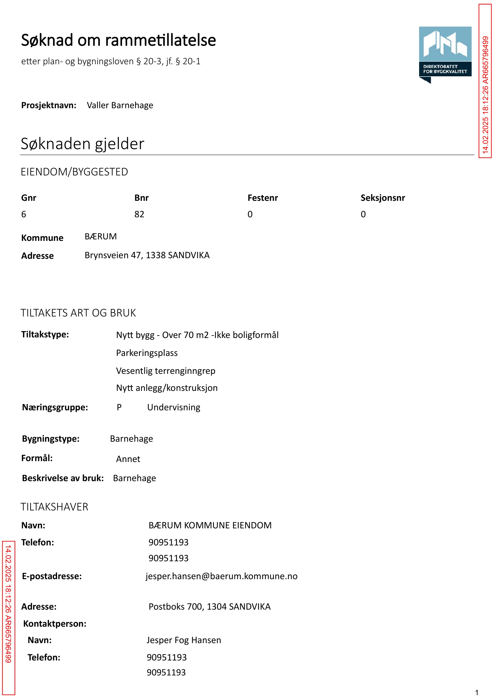 Søknad om rammetillatelse