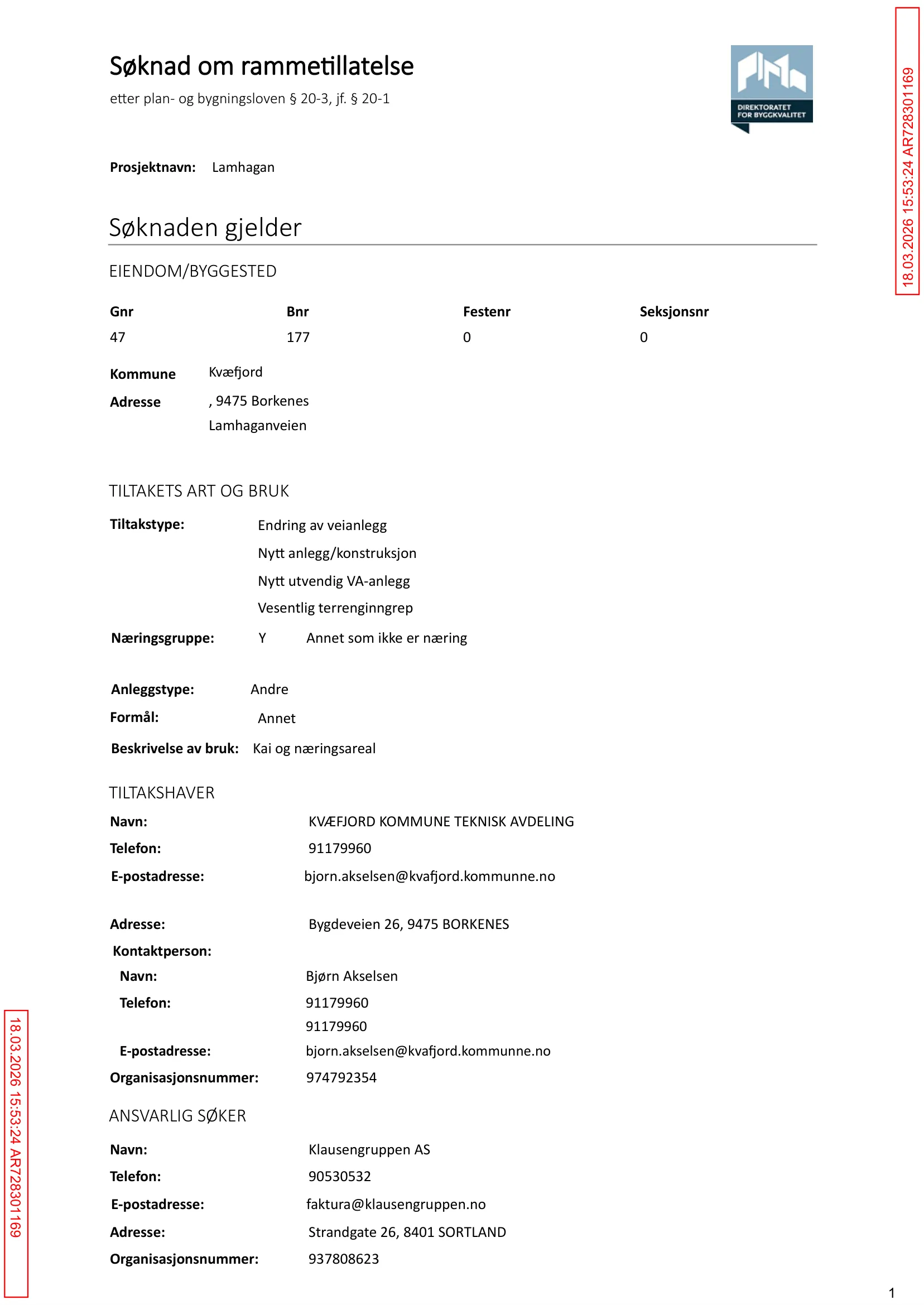 Søknad om rammetillatelse