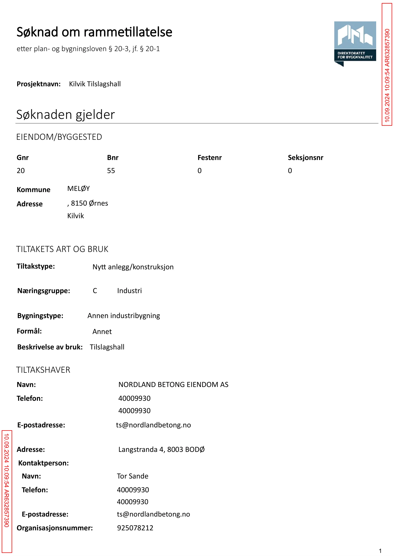 Søknad om rammetillatelse