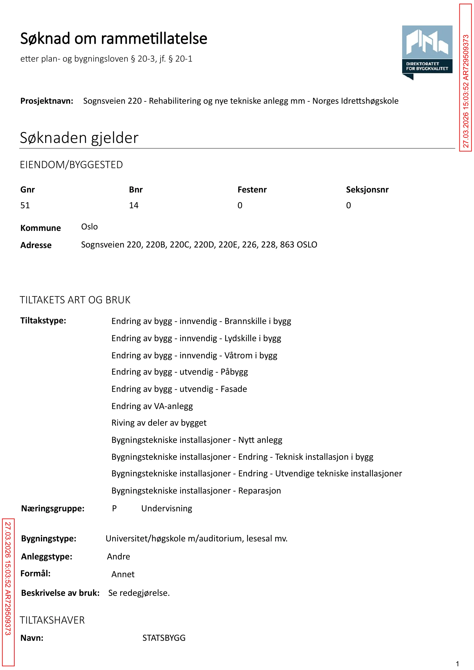 Søknad om rammetillatelse