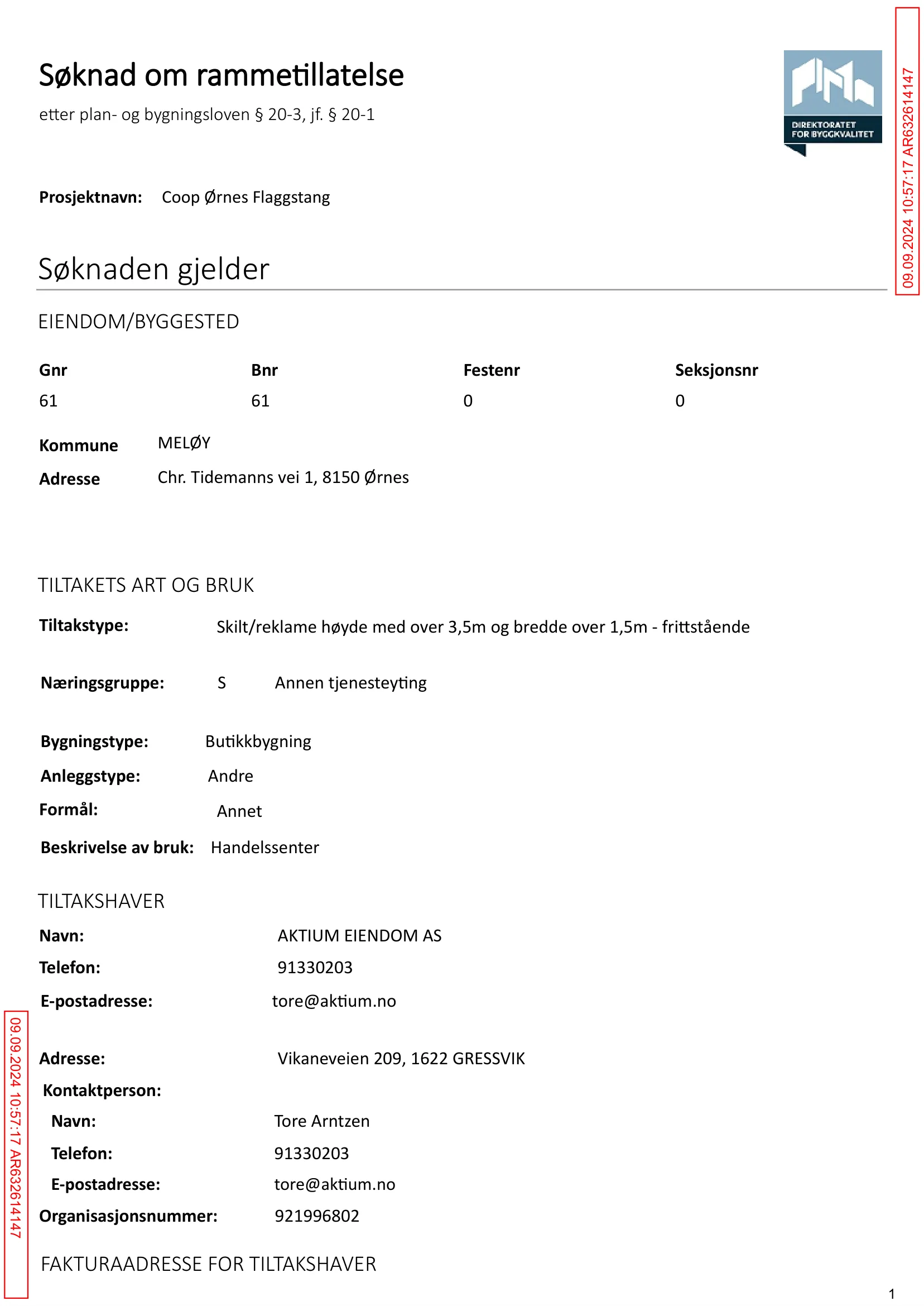 Søknad om rammetillatelse