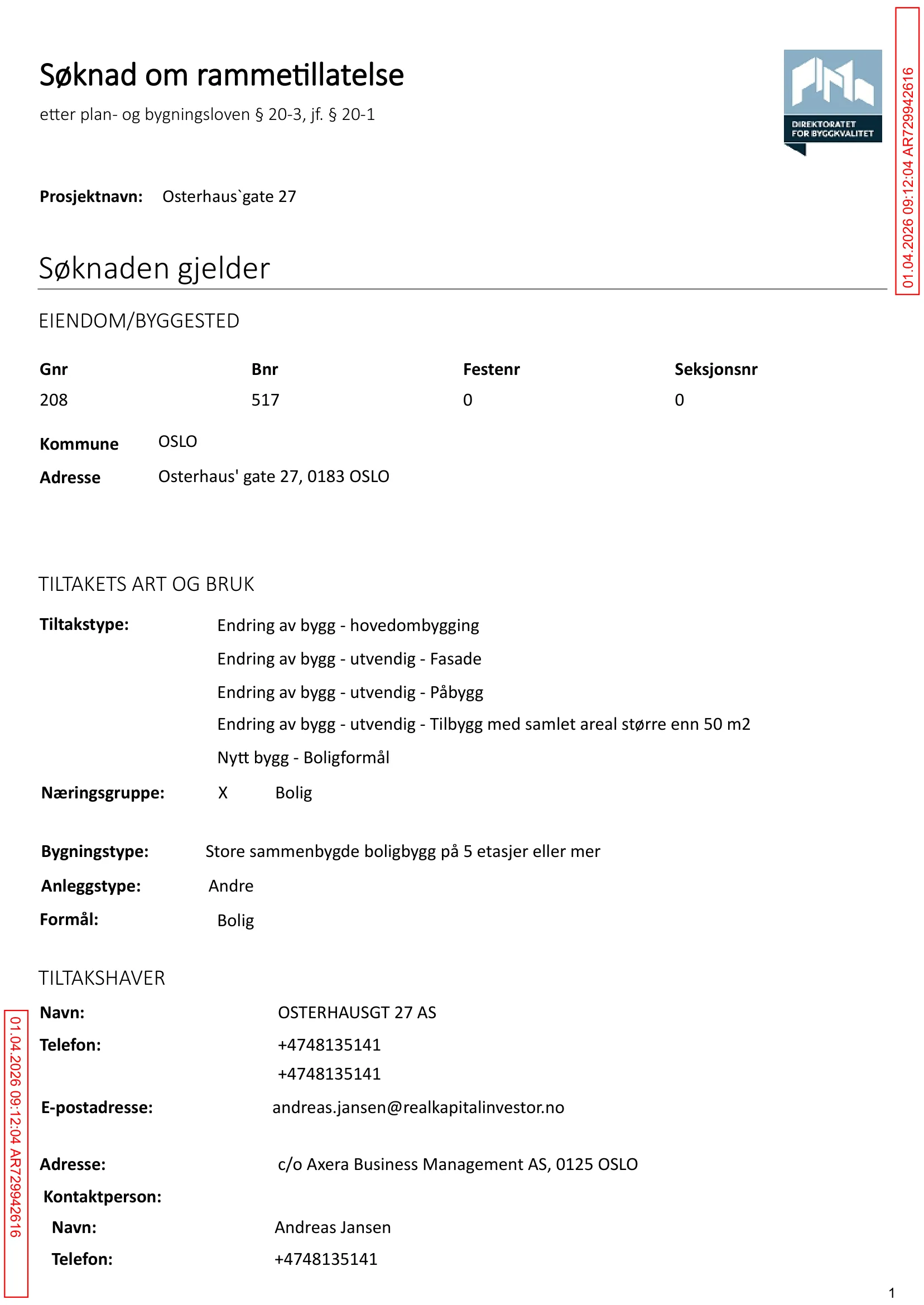Søknad om rammetillatelse