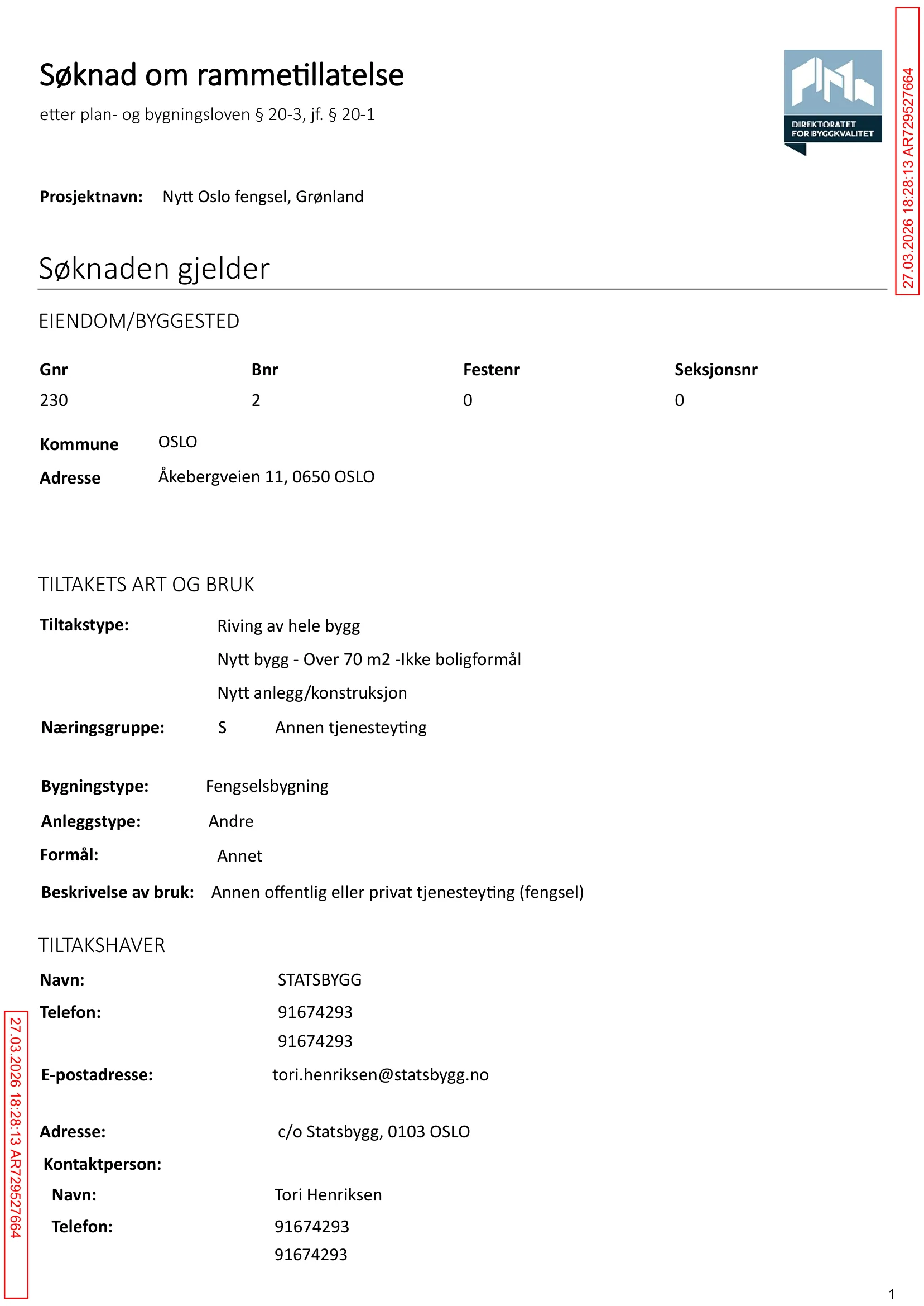 Søknad om rammetillatelse
