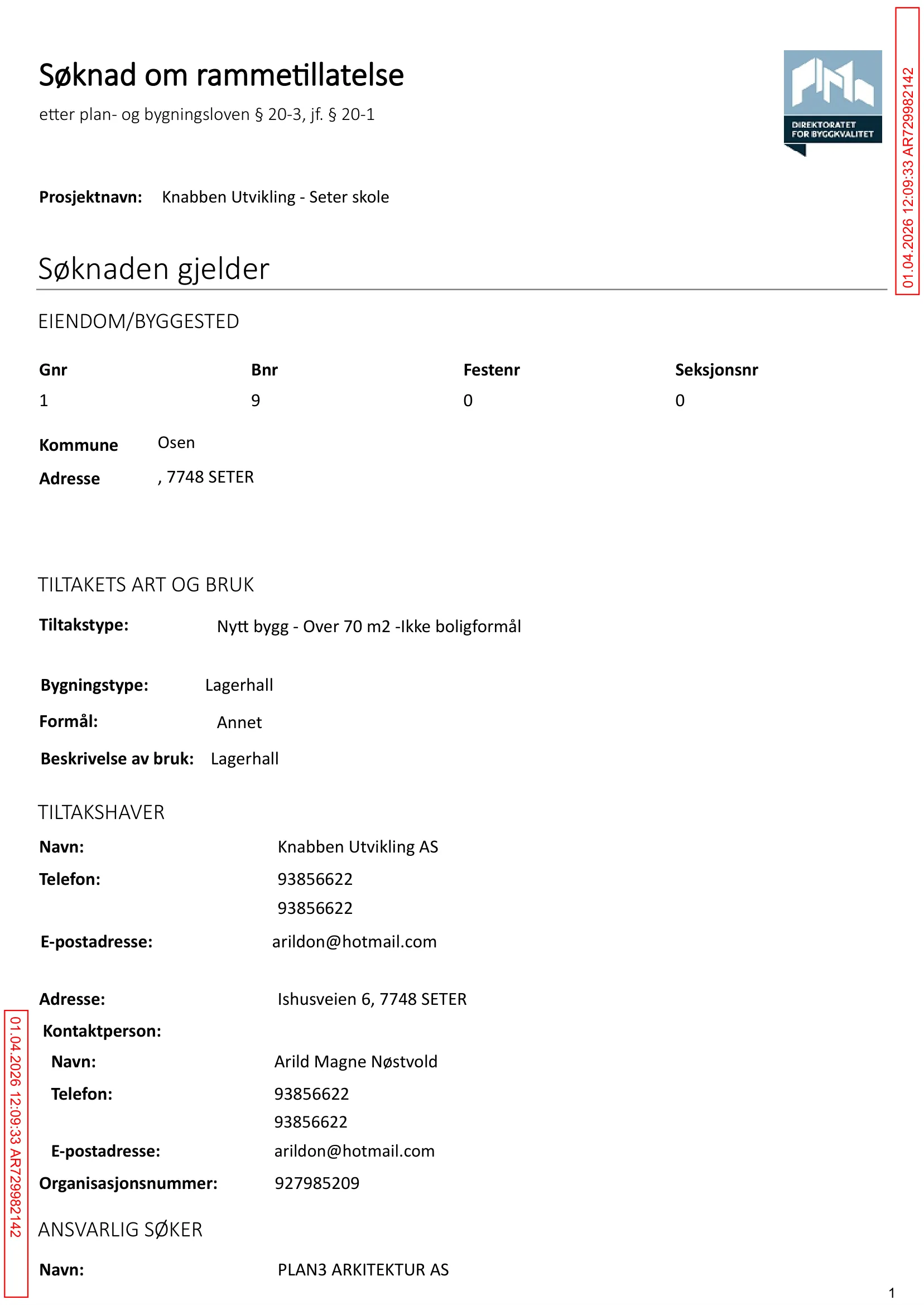 Søknad om rammetillatelse