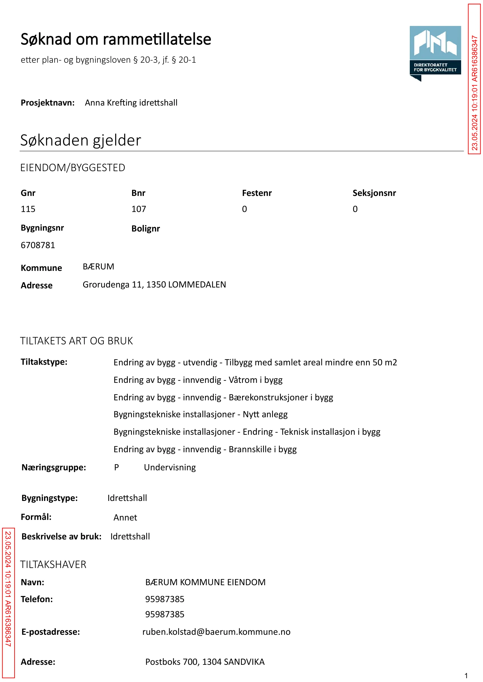 Søknad om rammetillatelse