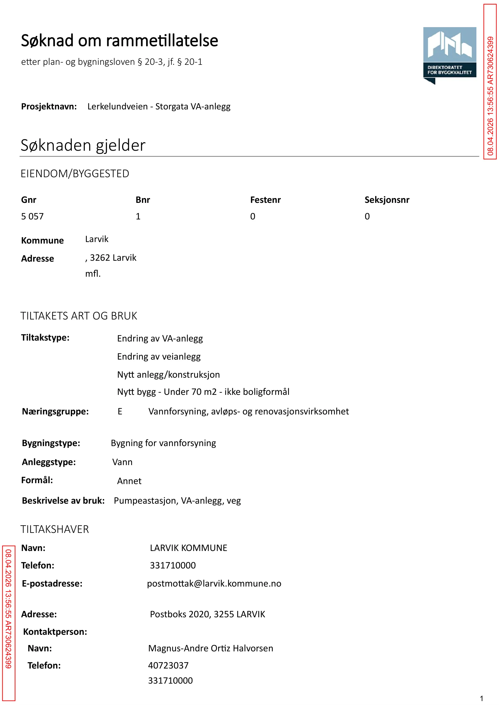 Søknad om rammetillatelse