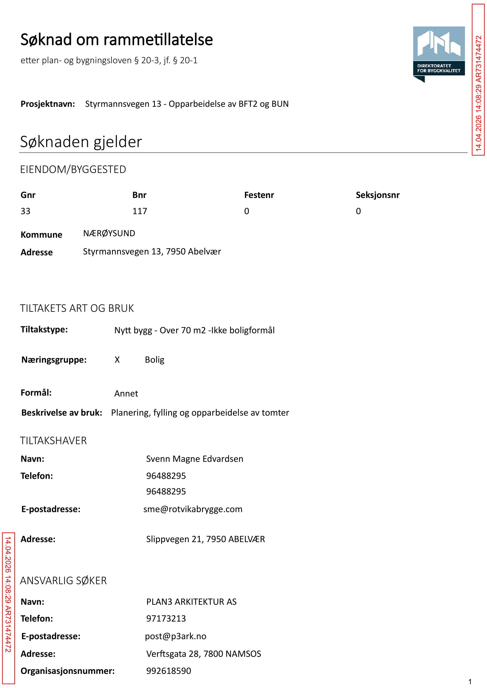 Søknad om rammetillatelse