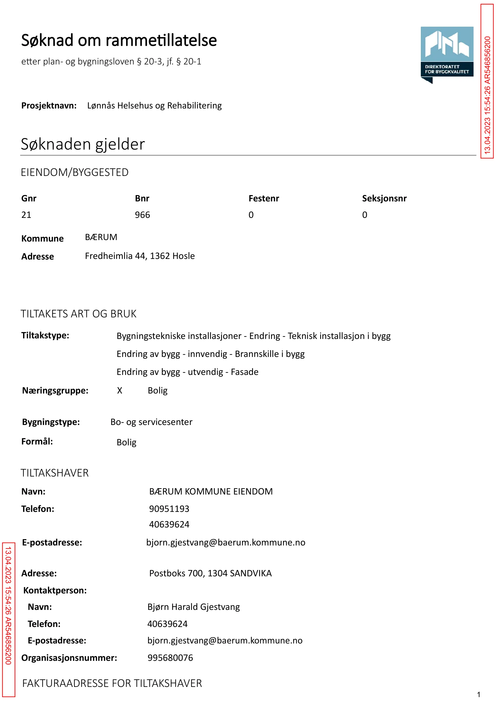 Søknad om rammetillatelse