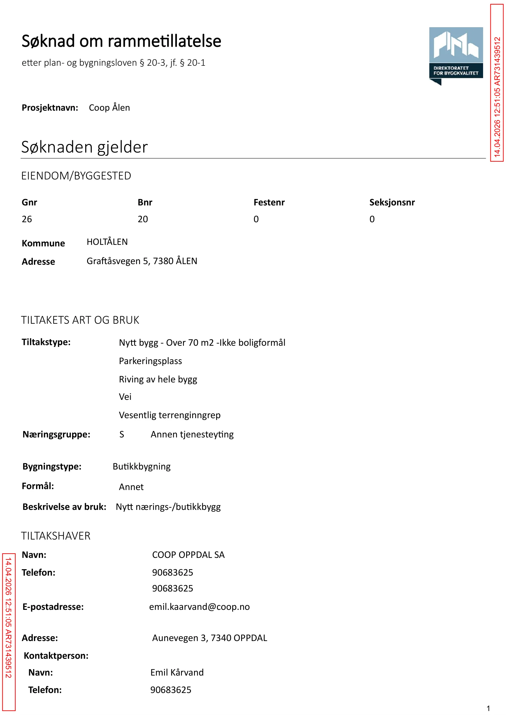 Søknad om rammetillatelse