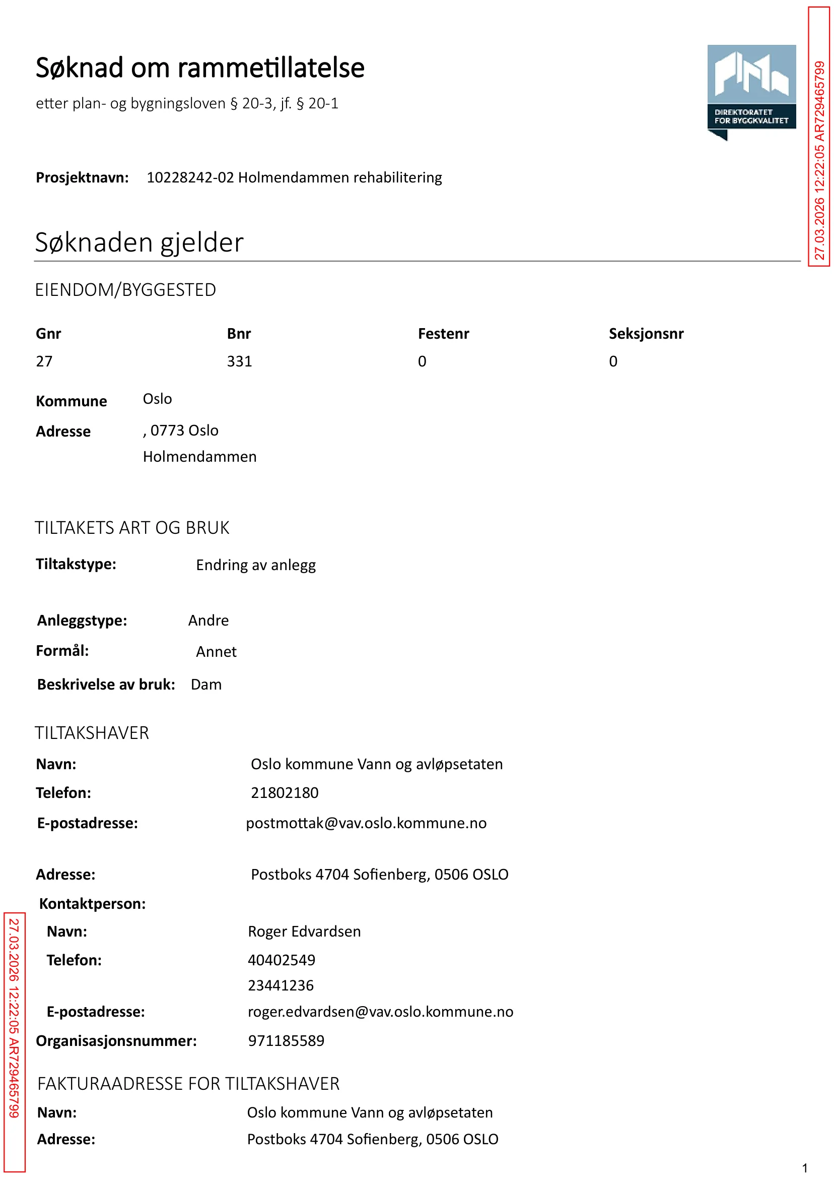 Søknad om rammetillatelse