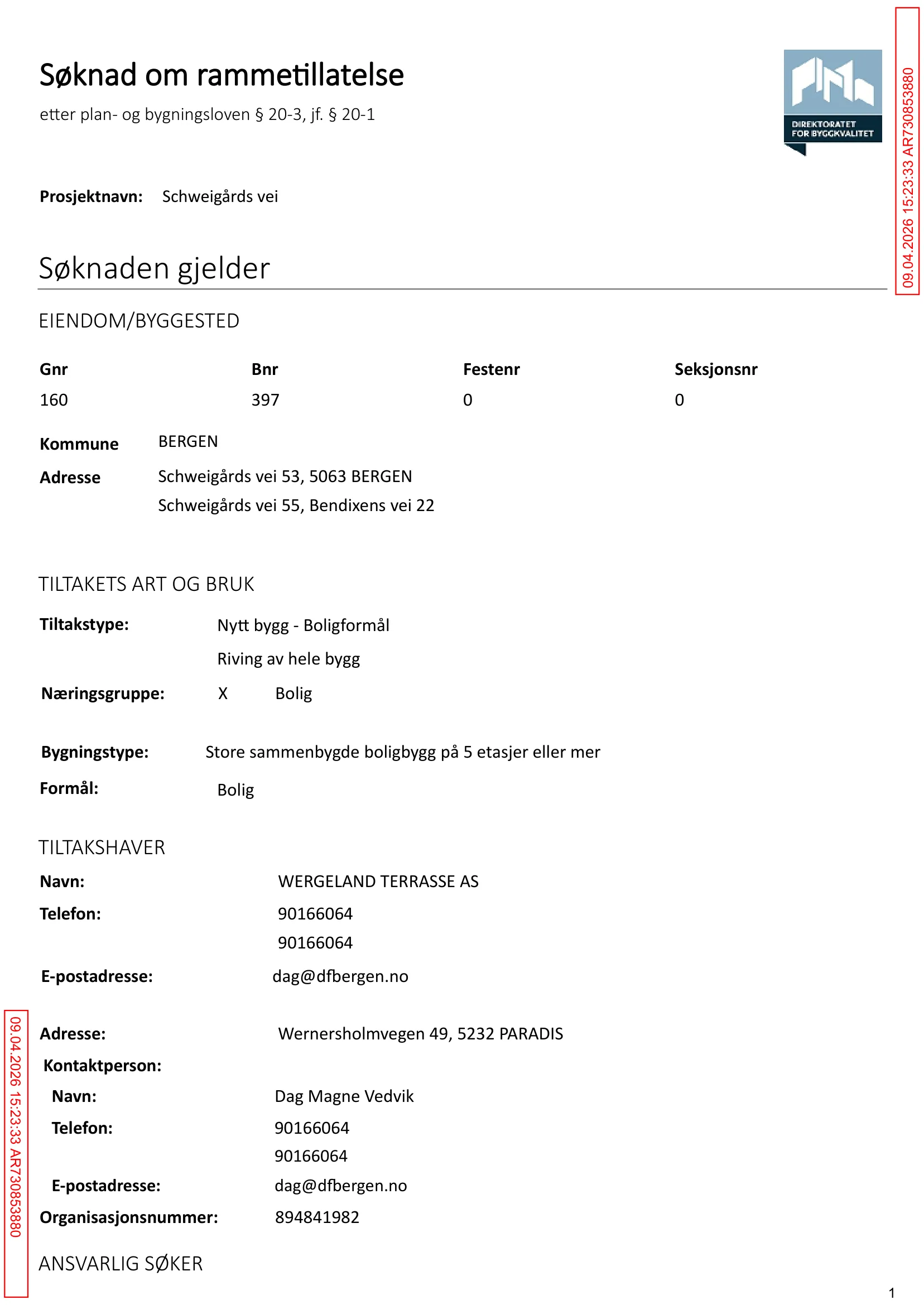 Søknad om rammetillatelse