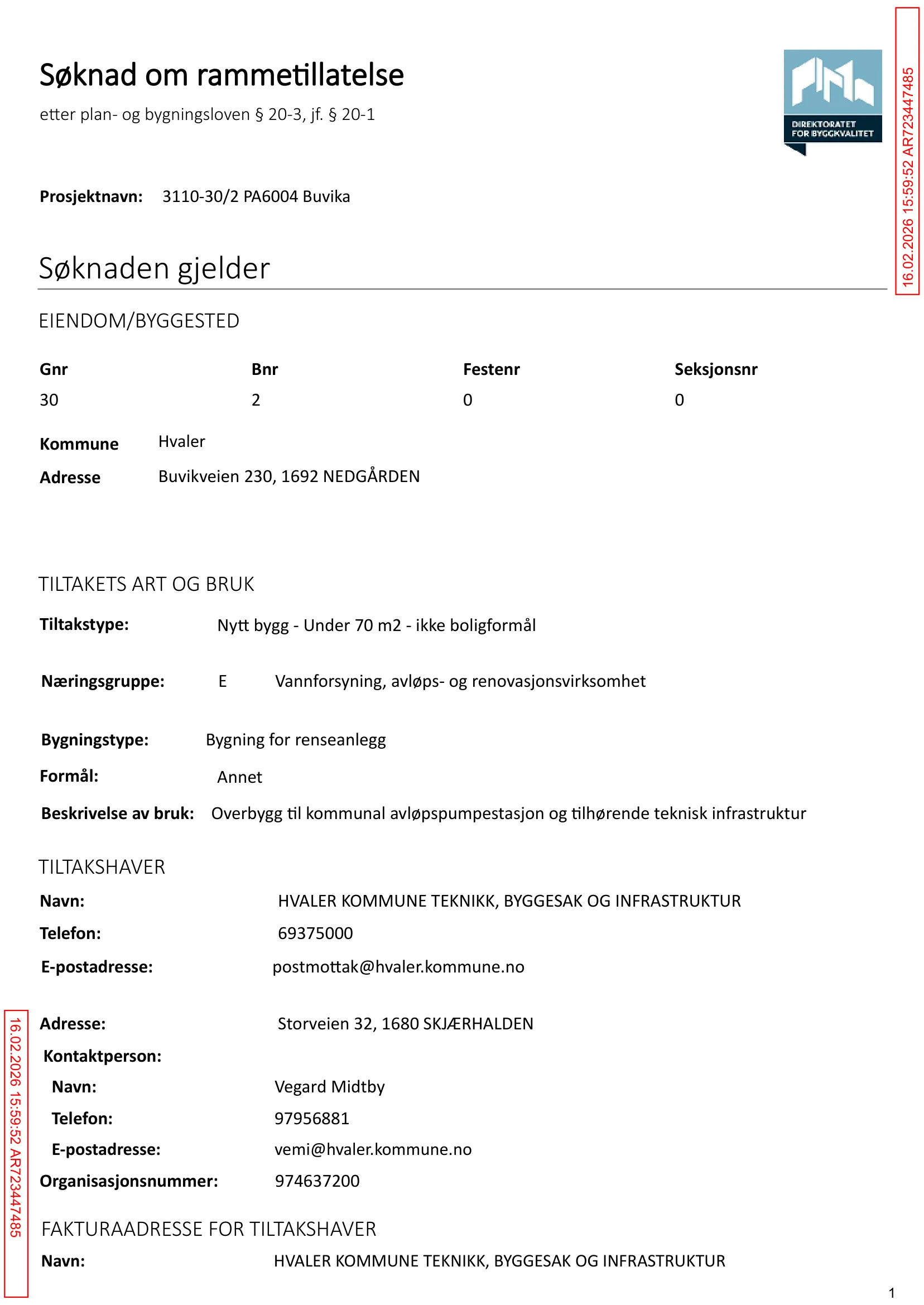 Søknad om rammetillatelse