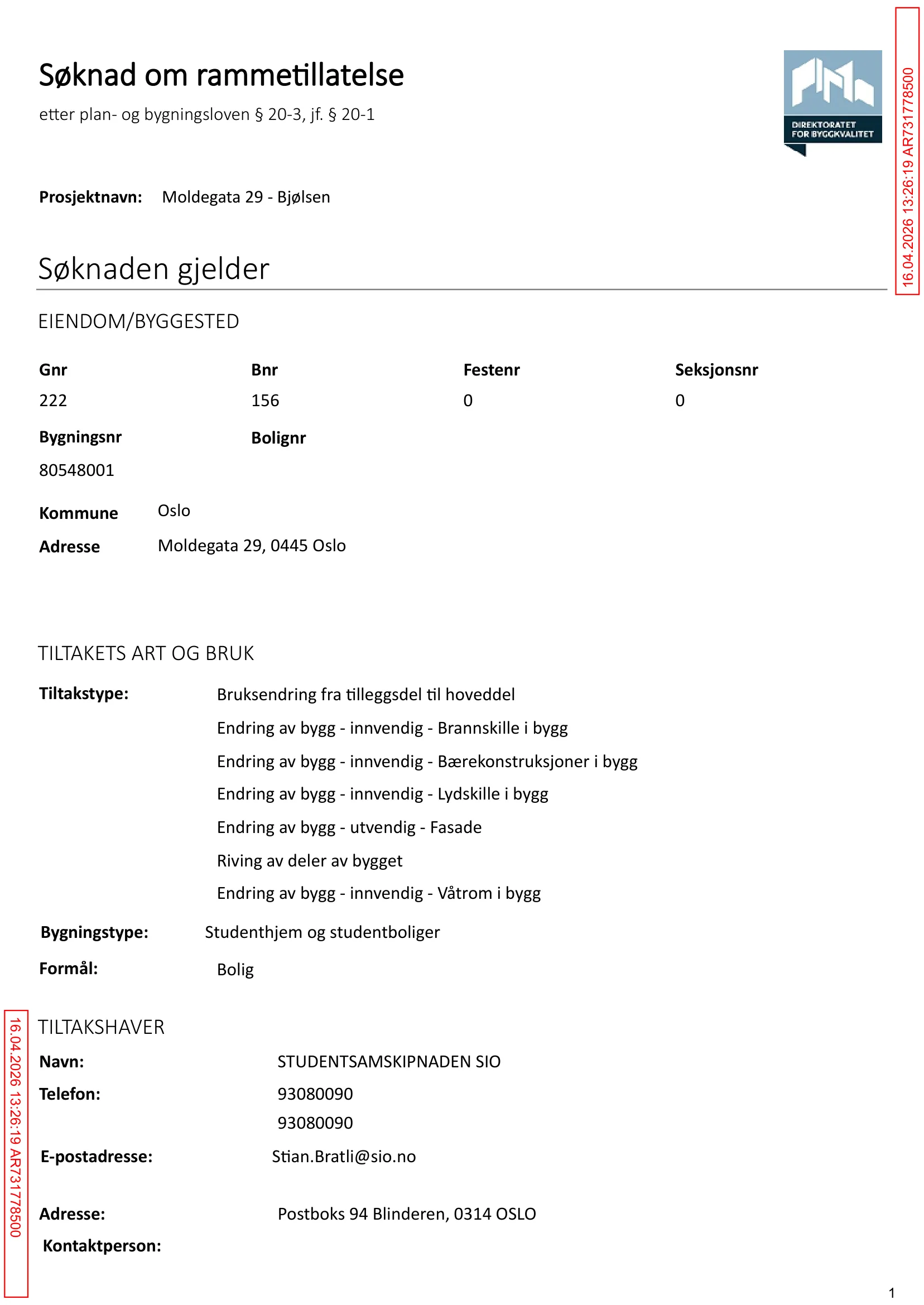 Søknad om rammetillatelse