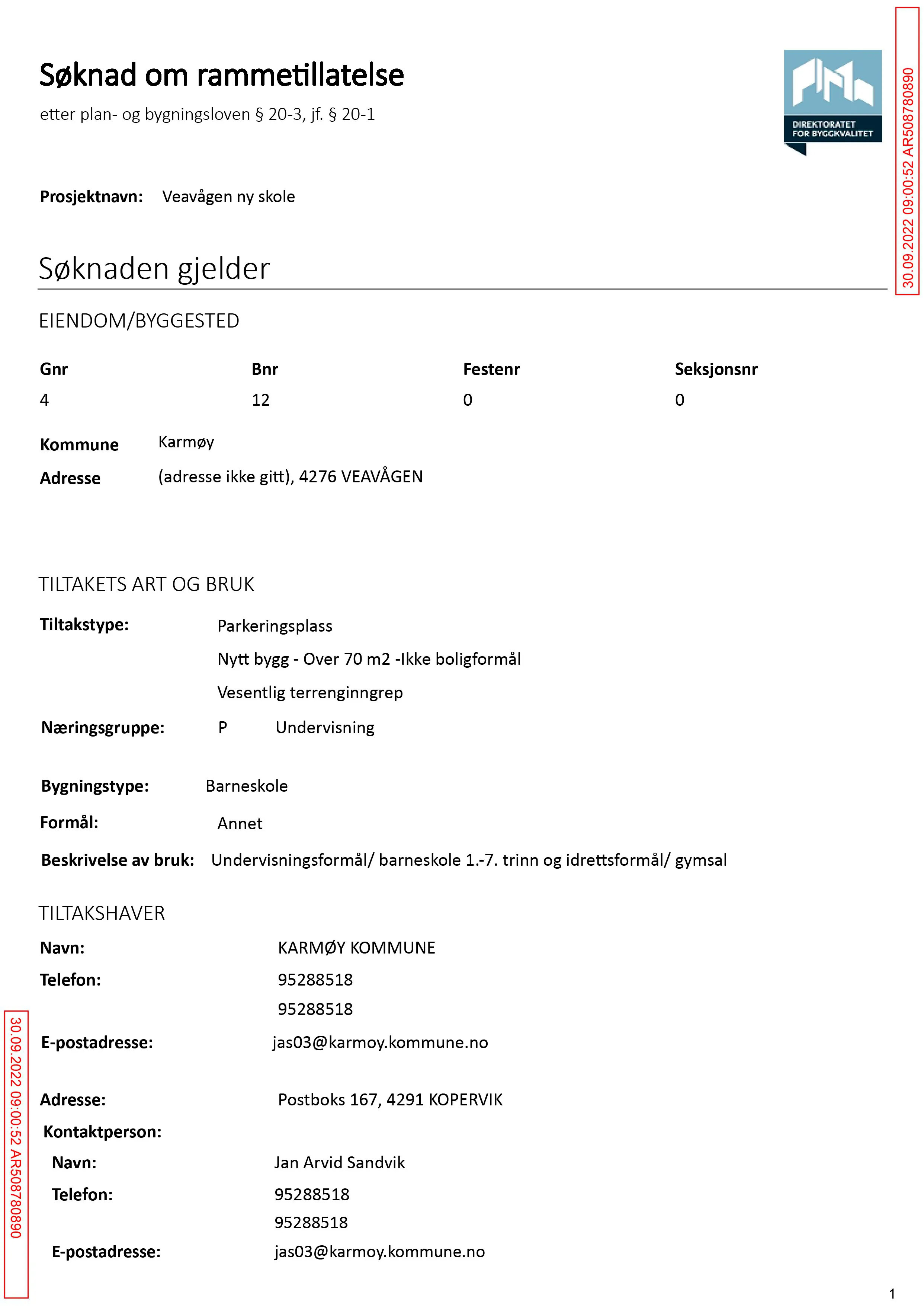 Søknad om rammetillatelse