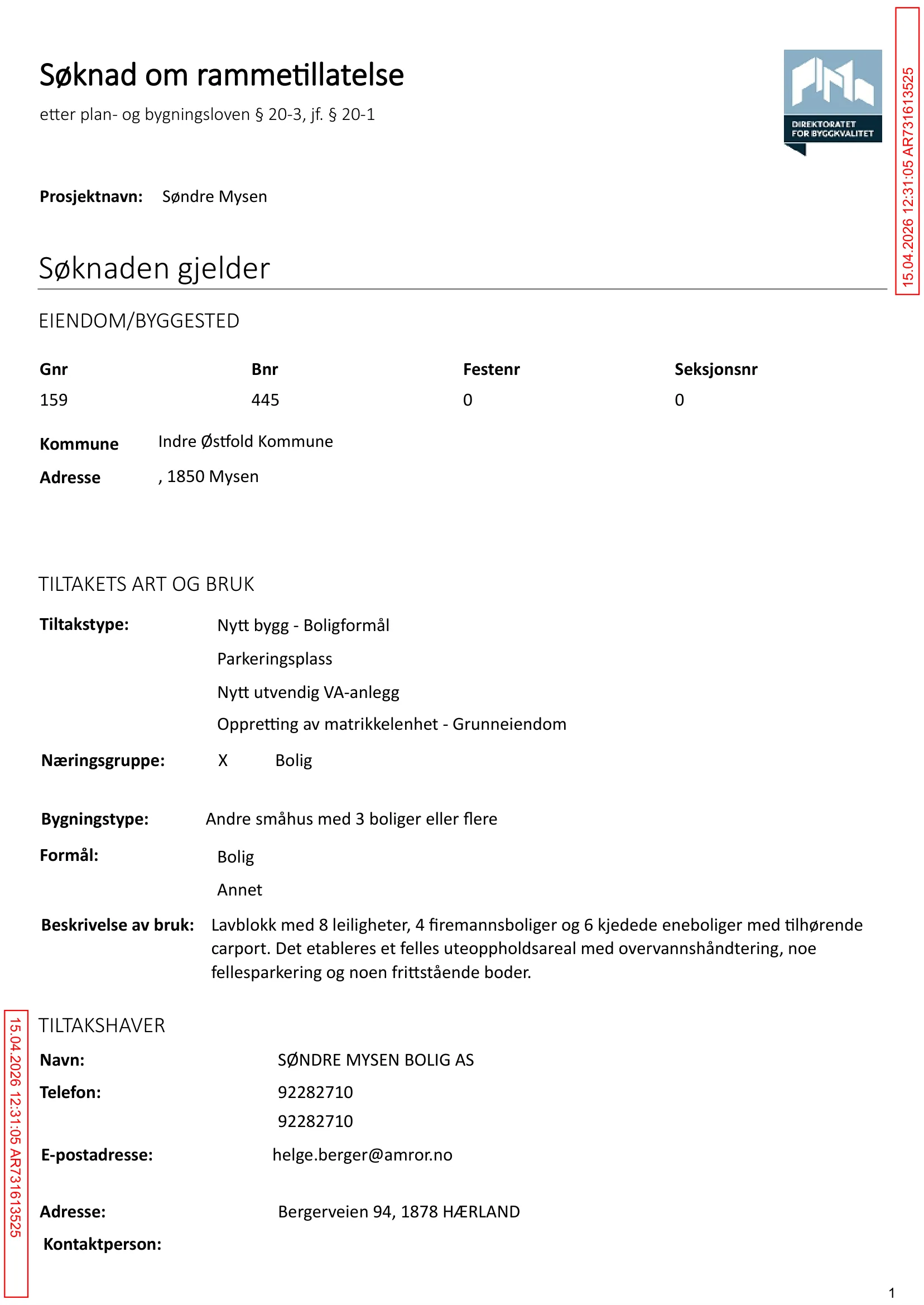 Søknad om rammetillatelse