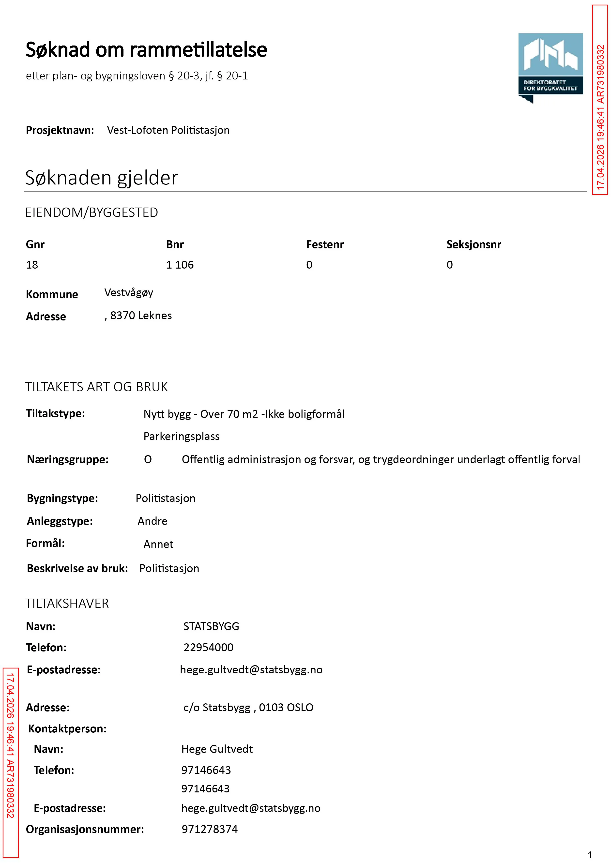 Søknad om rammetillatelse