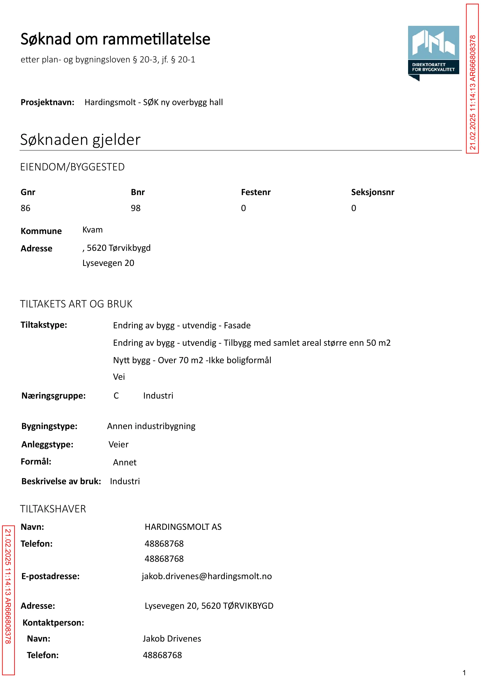 Søknad om rammetillatelse