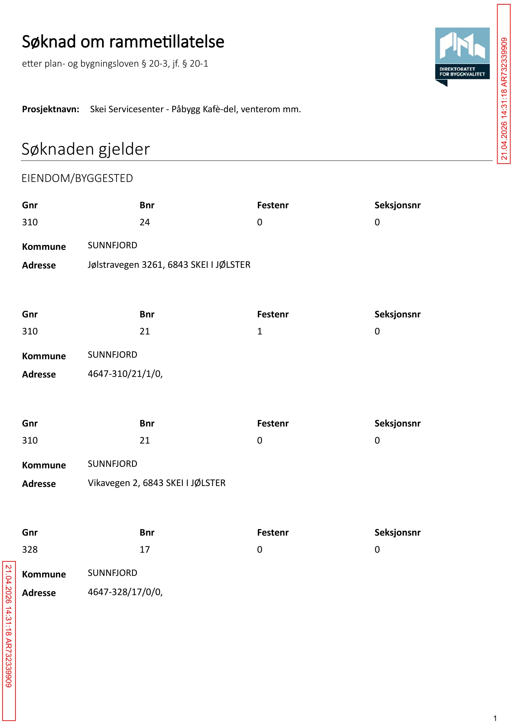 Søknad om rammetillatelse