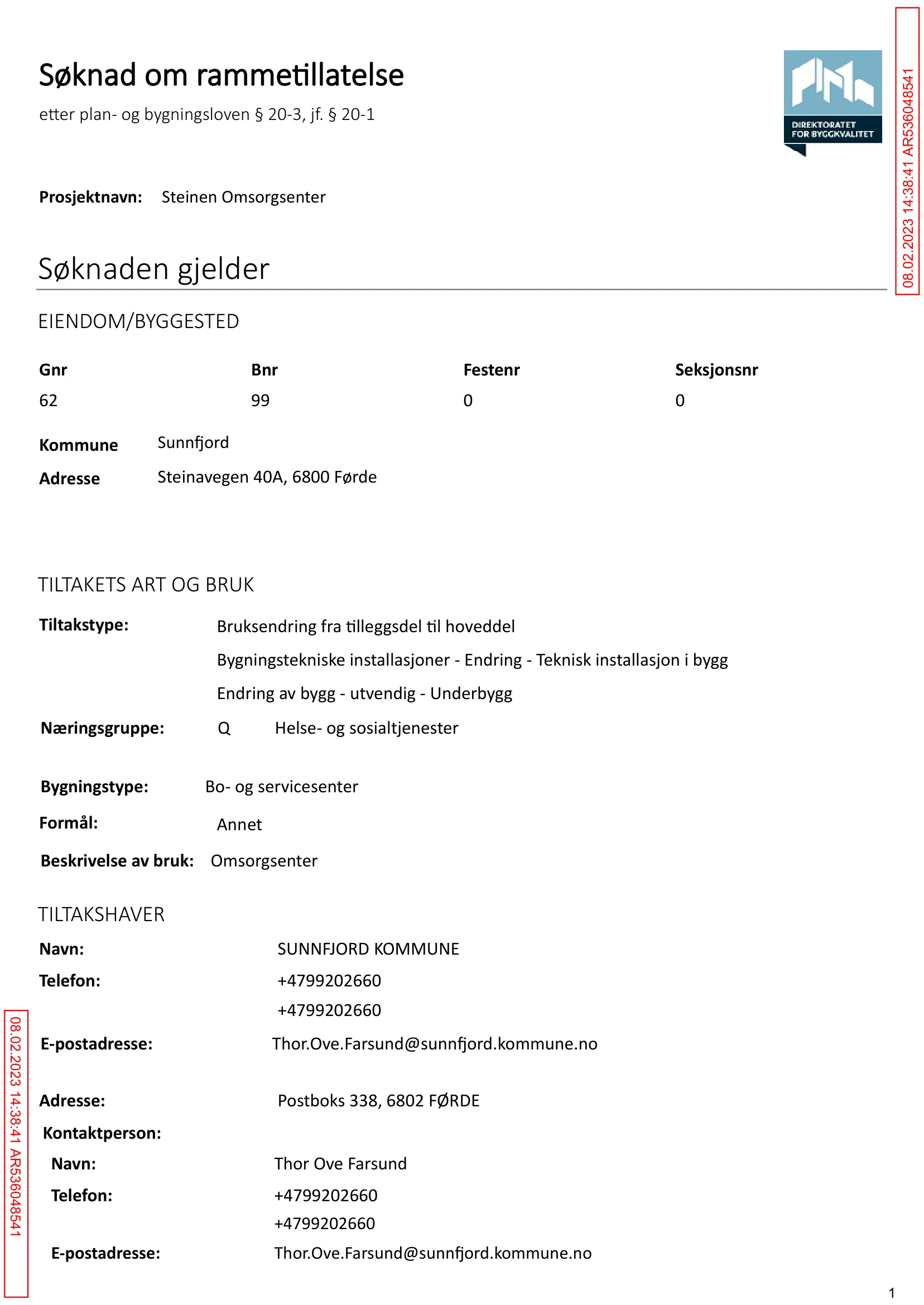 Søknad om rammetillatelse