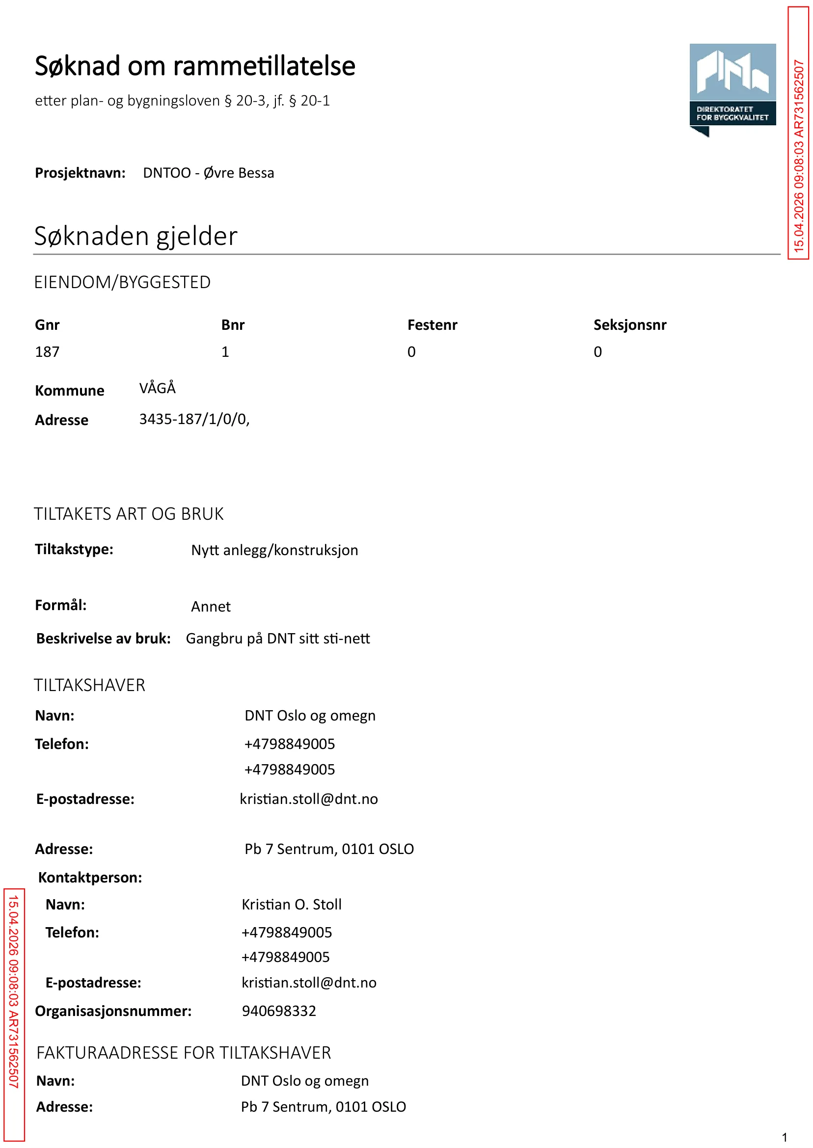Søknad om rammetillatelse