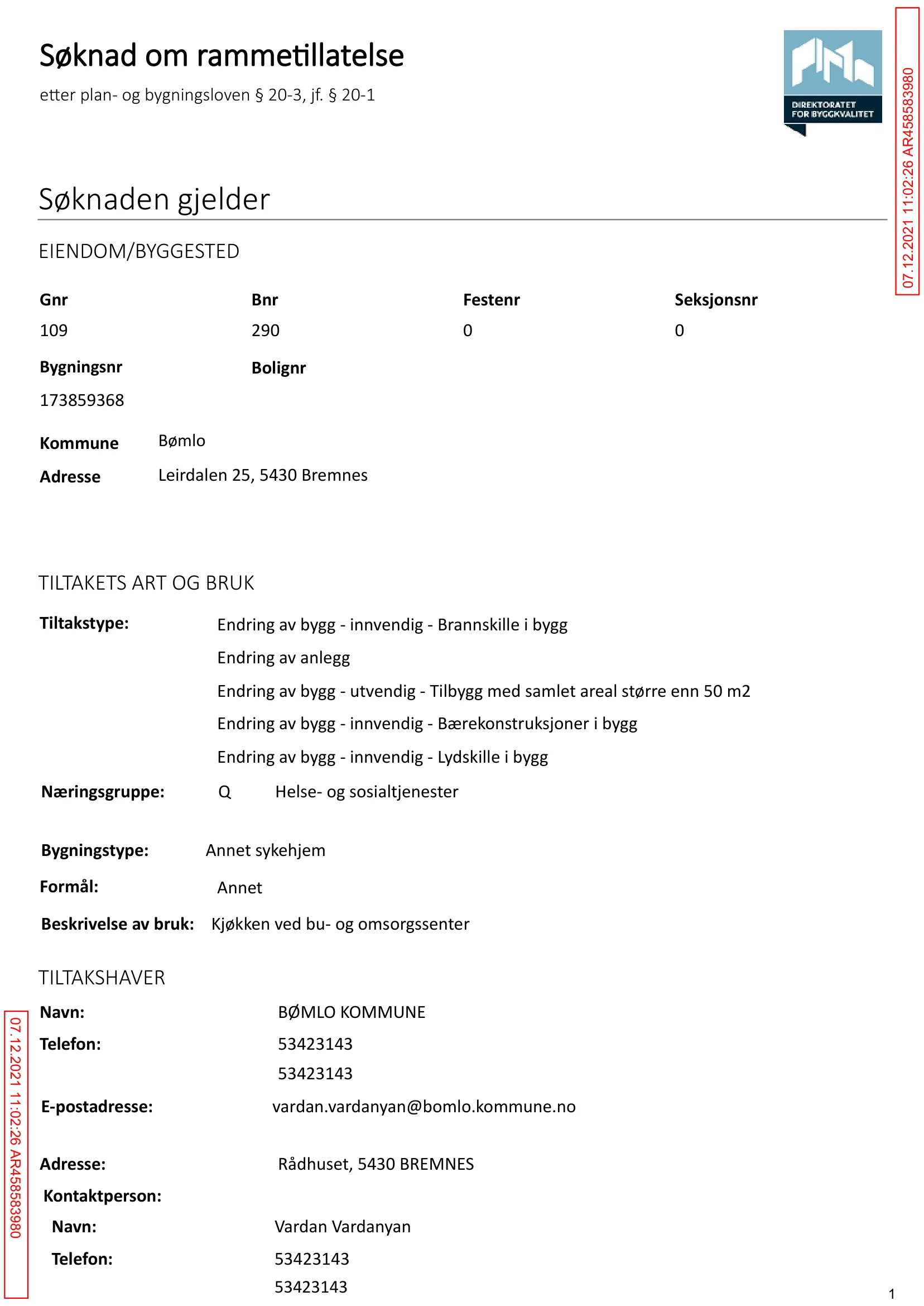 Søknad om rammetillatelse