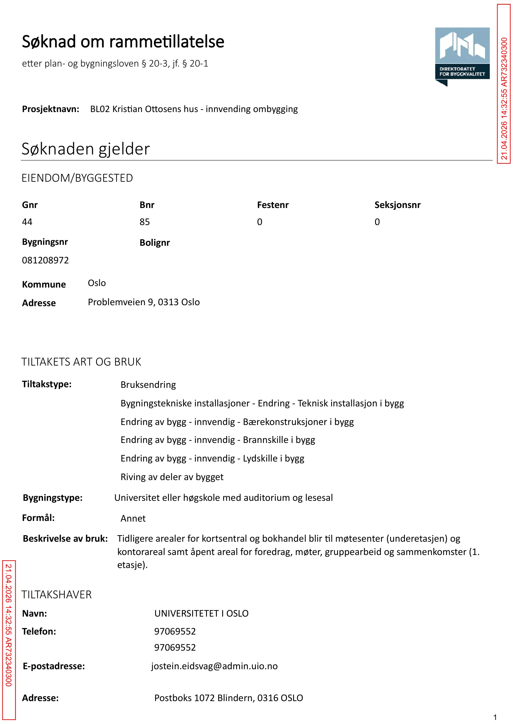 Søknad om rammetillatelse