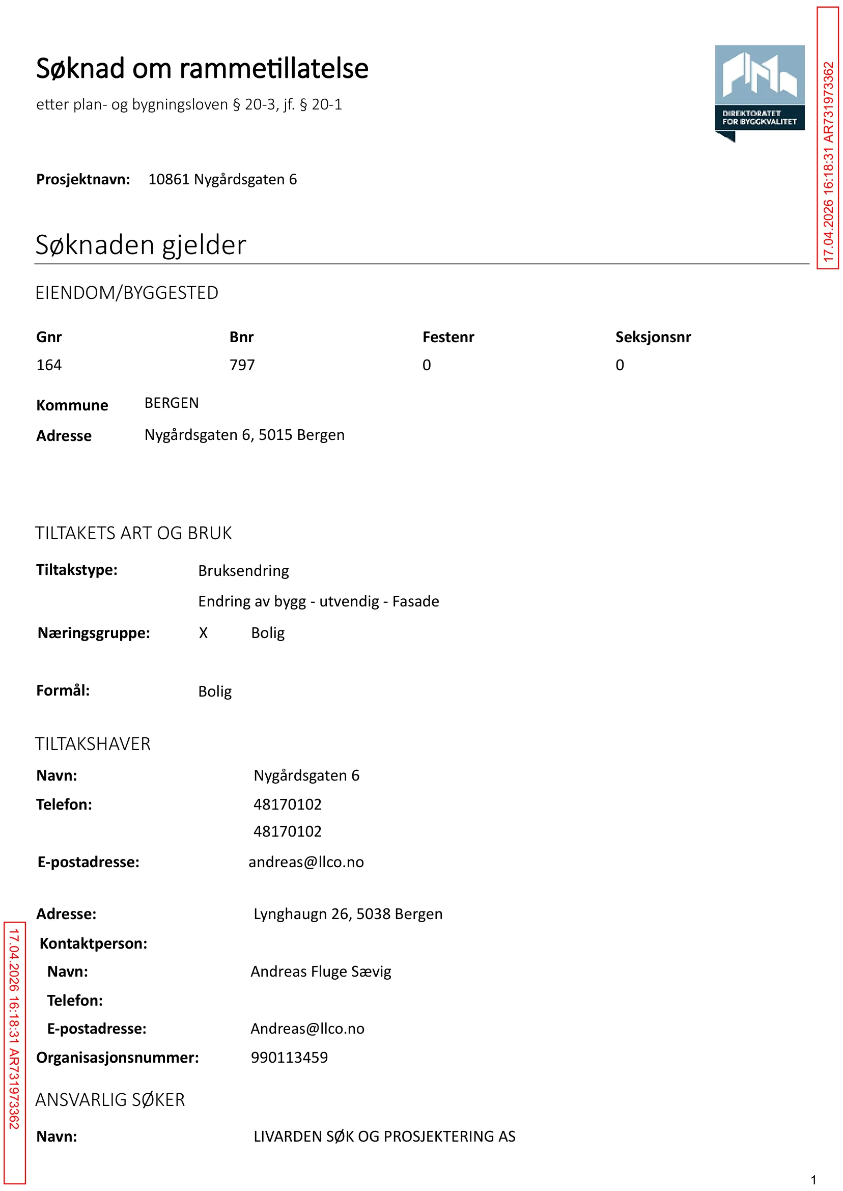 Søknad om rammetillatelse
