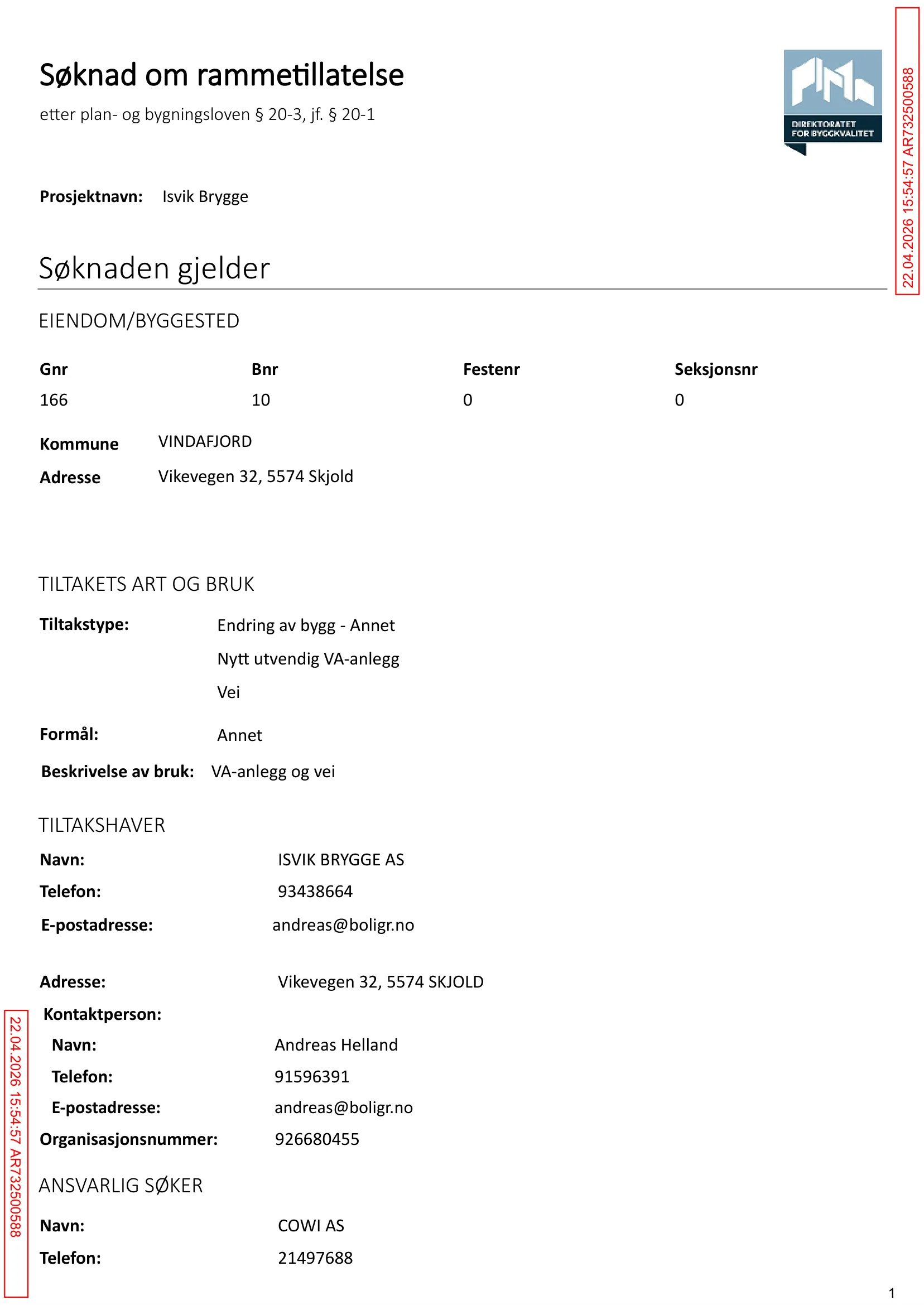 Søknad om rammetillatelse