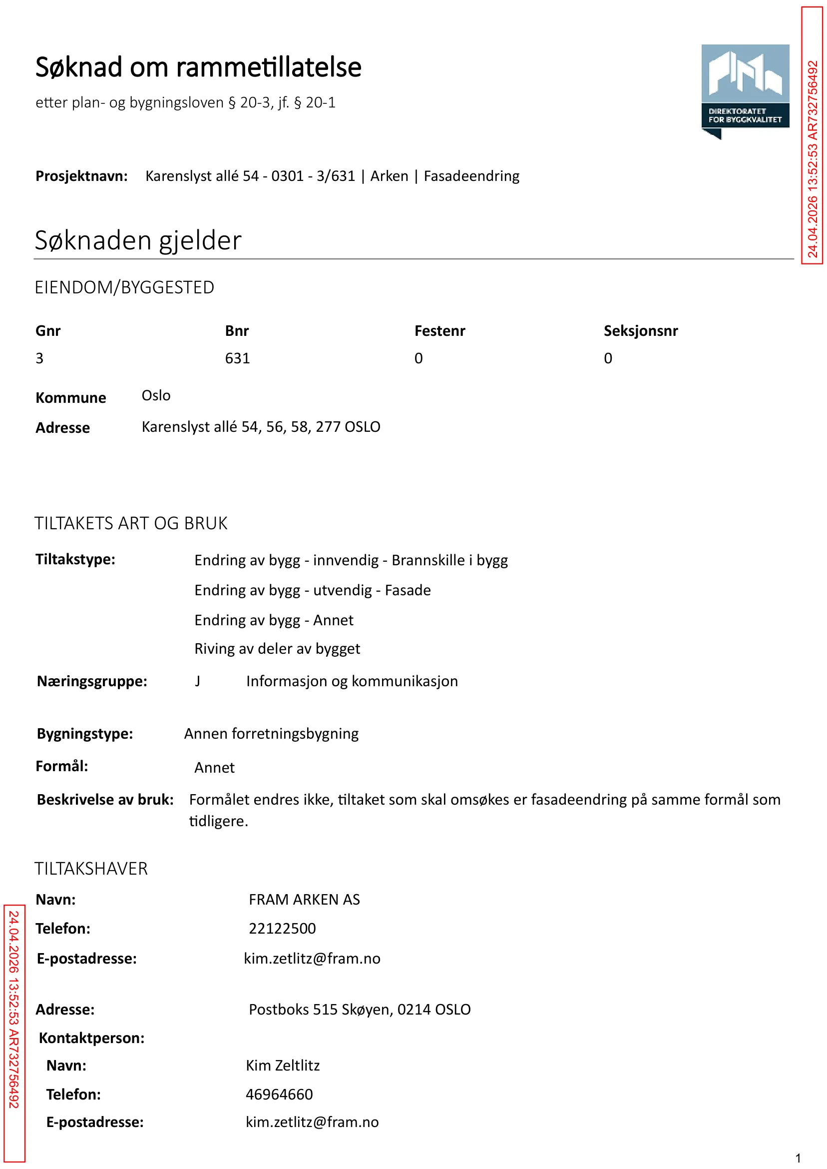 Søknad om rammetillatelse