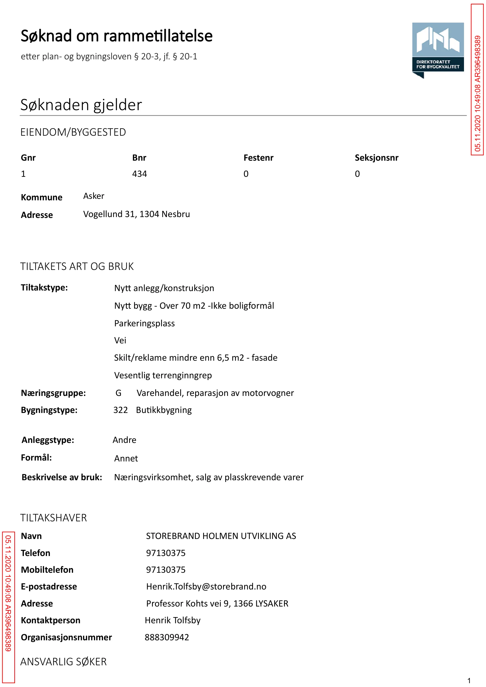 Søknad om rammetillatelse