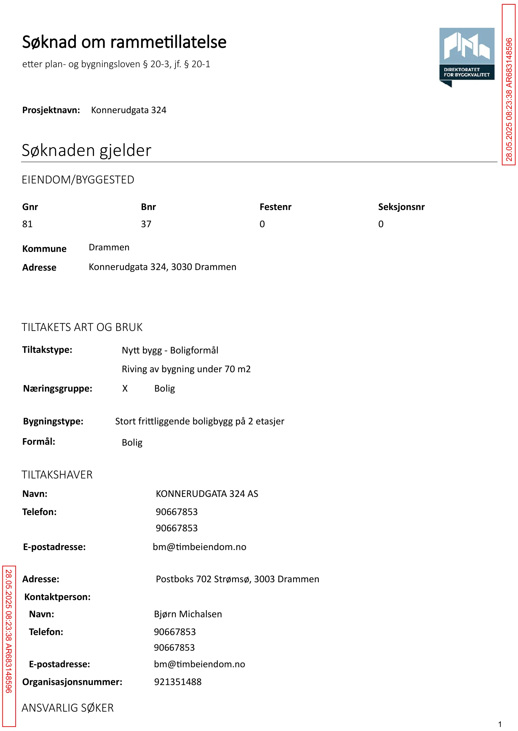 Søknad om rammetillatelse