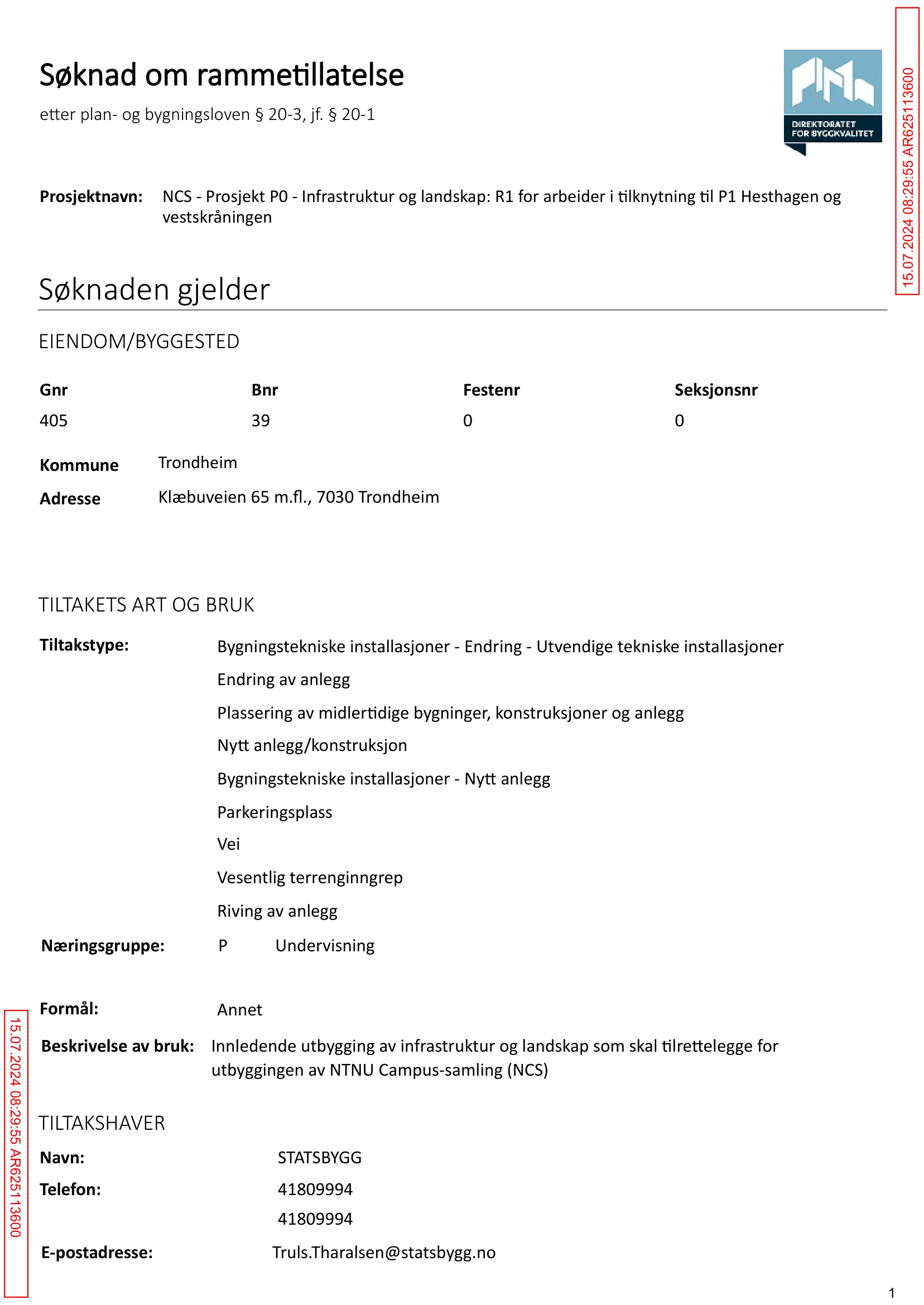 Søknad om rammetillatelse