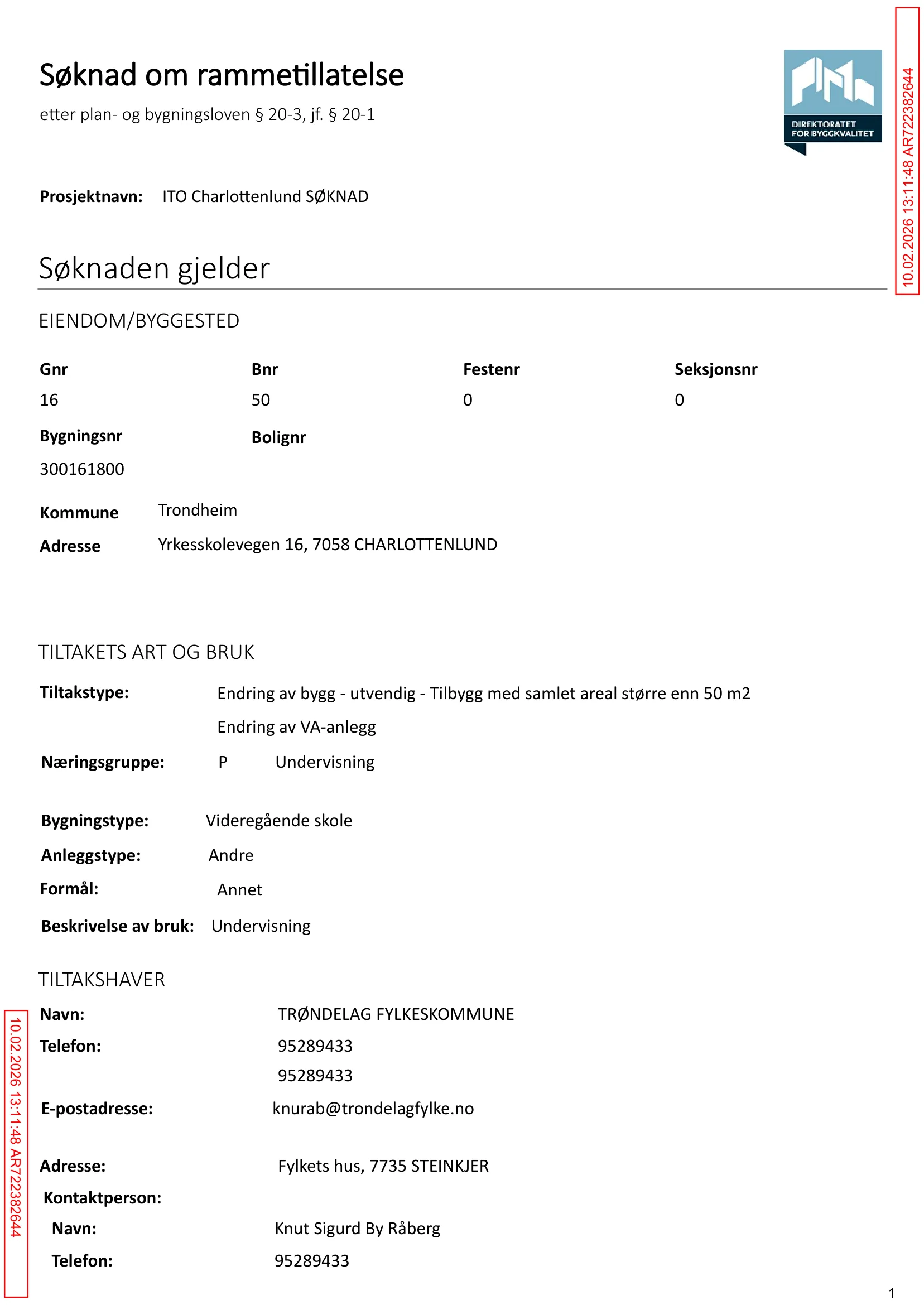 Søknad om rammetillatelse