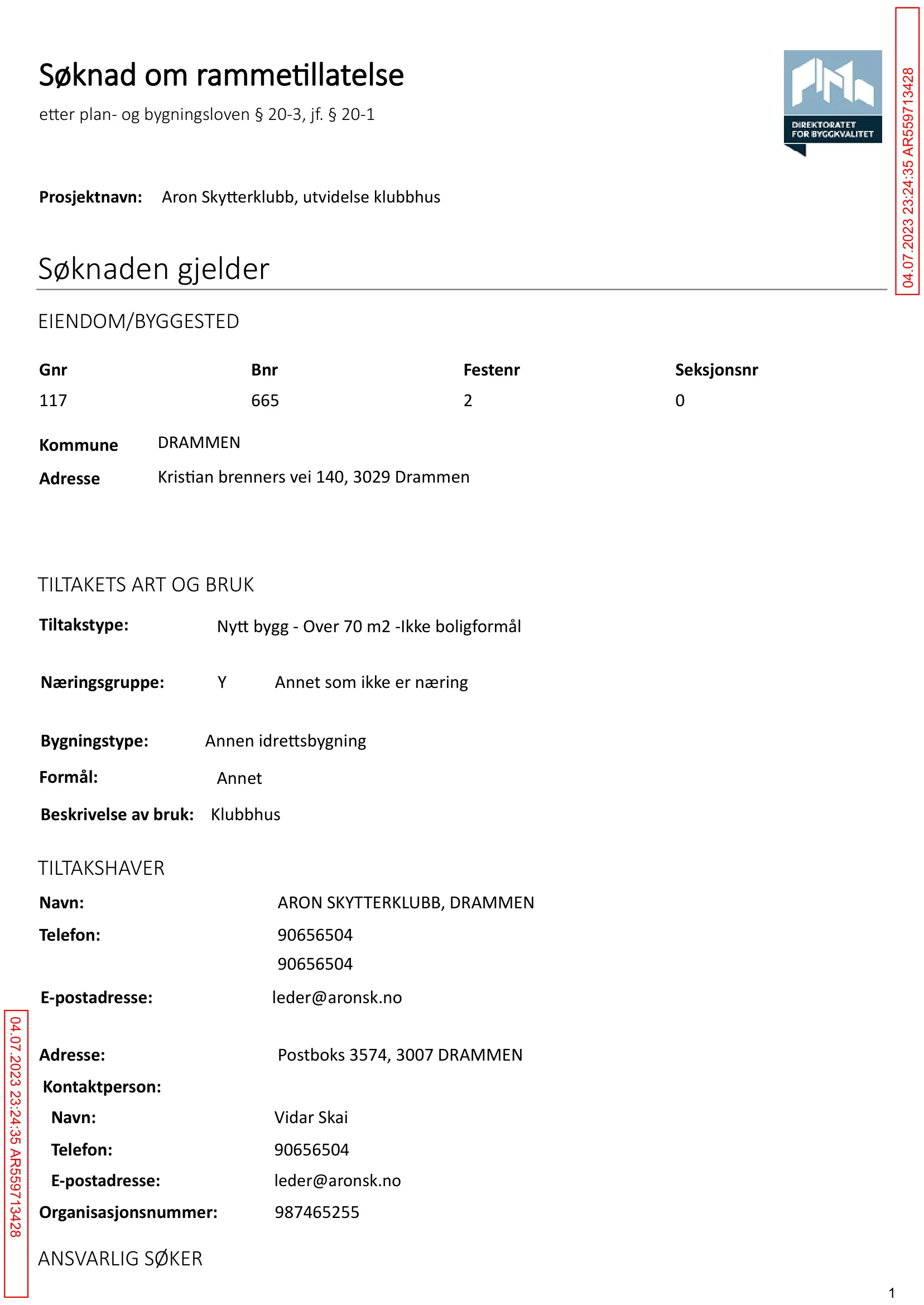 Søknad om rammetillatelse