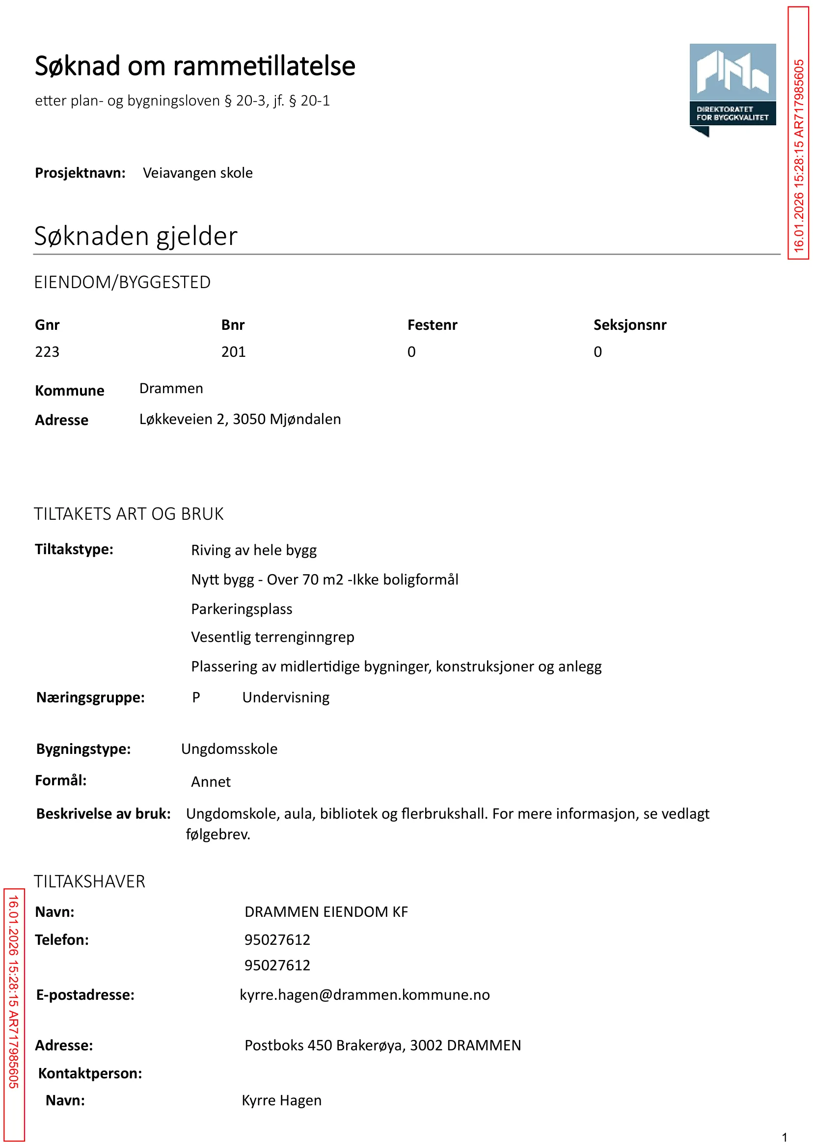 Søknad om rammetillatelse