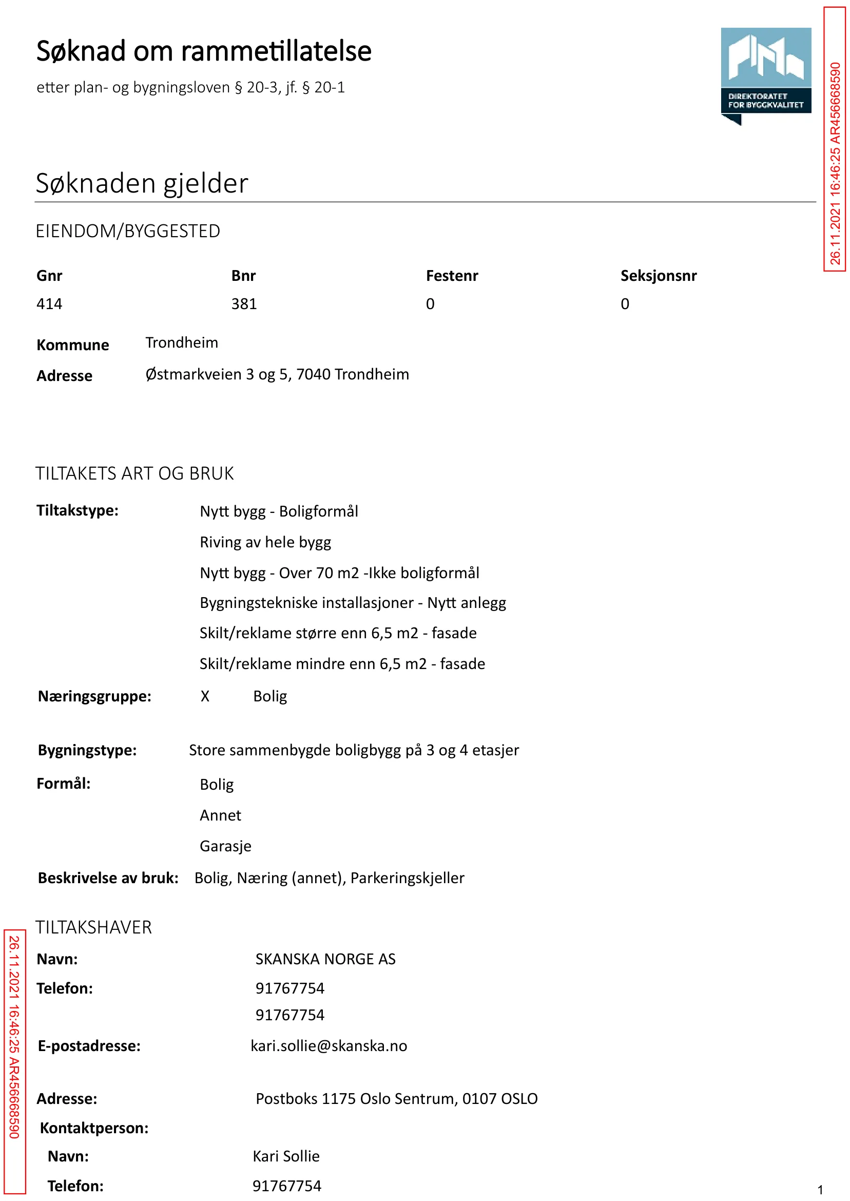 Søknad om rammetillatelse