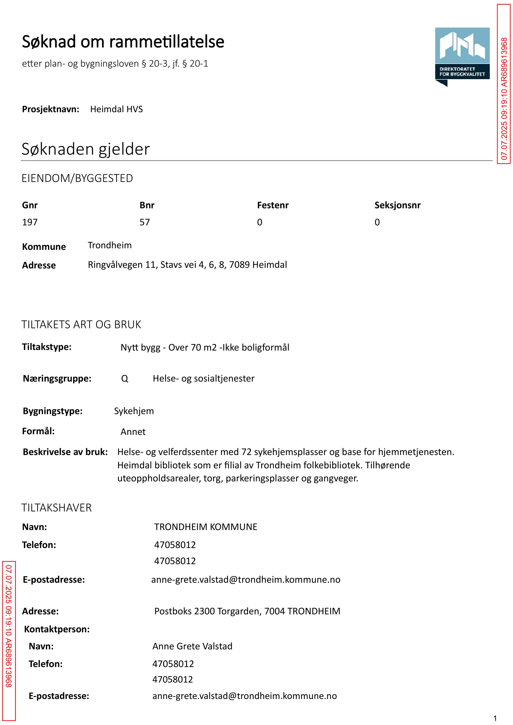 Søknad om rammetillatelse