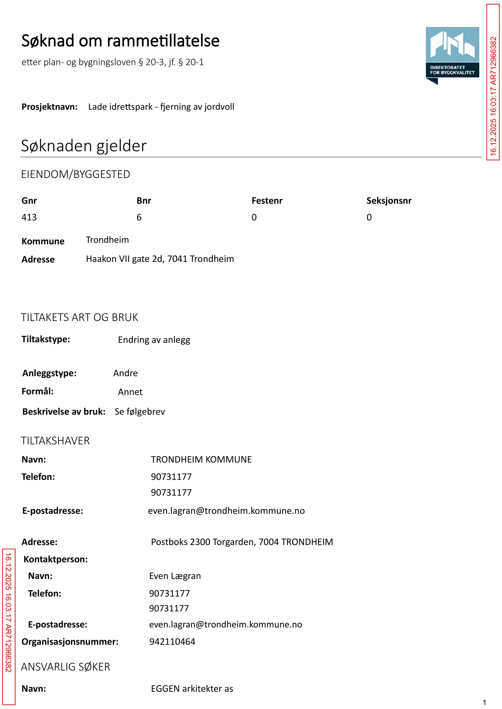 Søknad om rammetillatelse