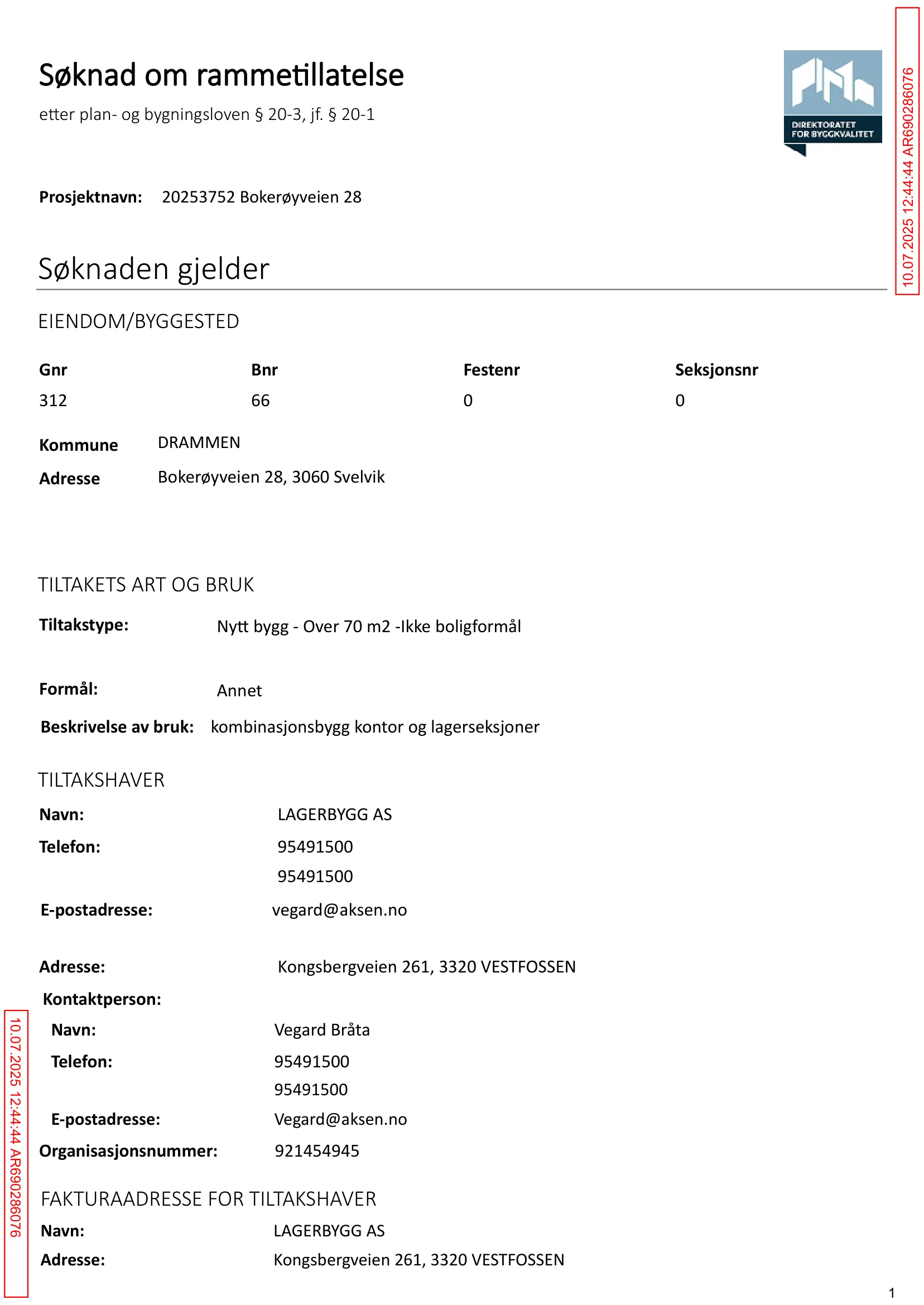 Søknad om rammetillatelse